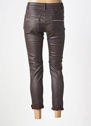 Pantalon slim țesătură acoperită mărime normală maro MELLY & CO femeie