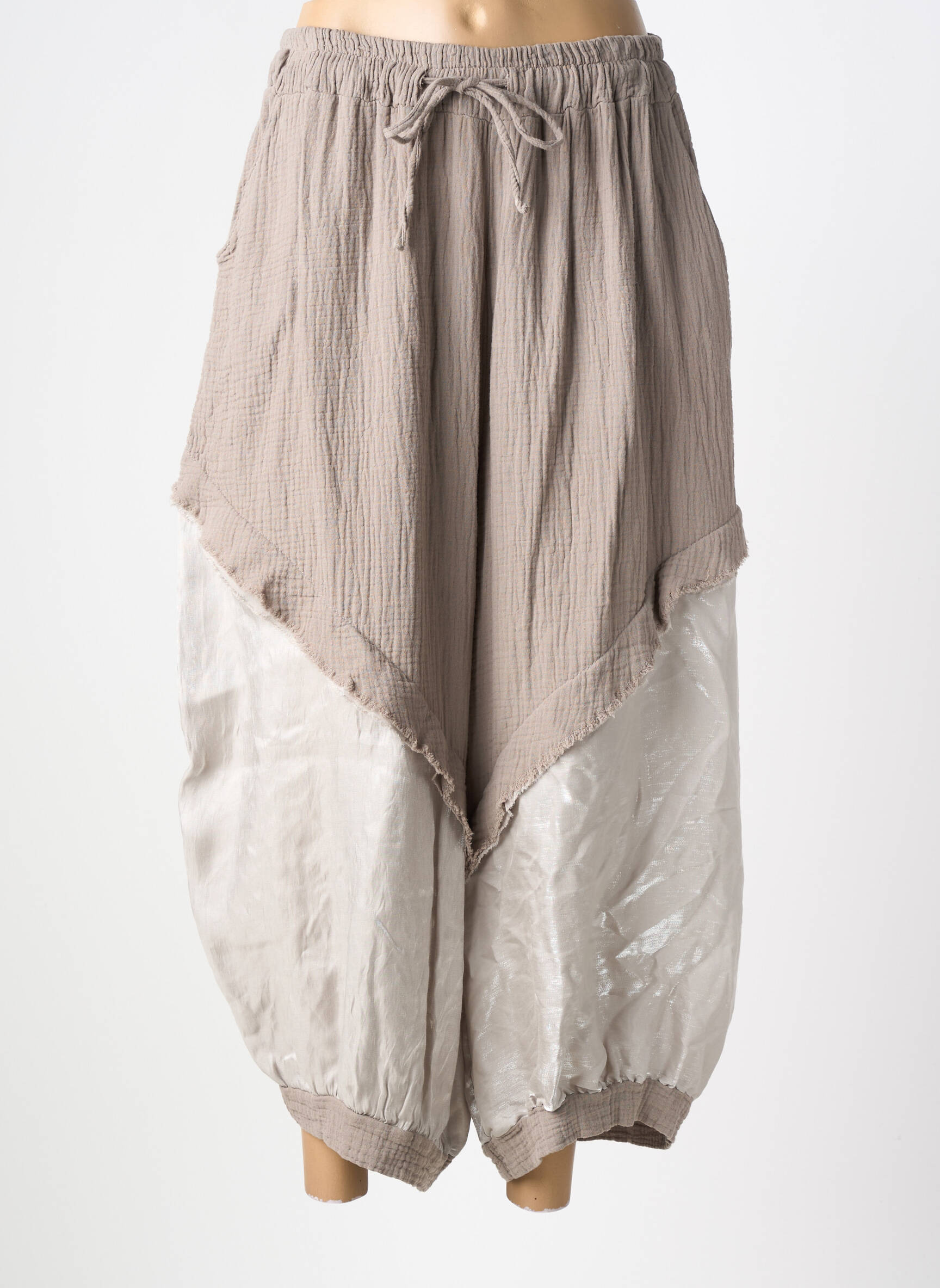 Pantalon 7/8 talie elastică mărime normală maro NEW COLLECTION femeie