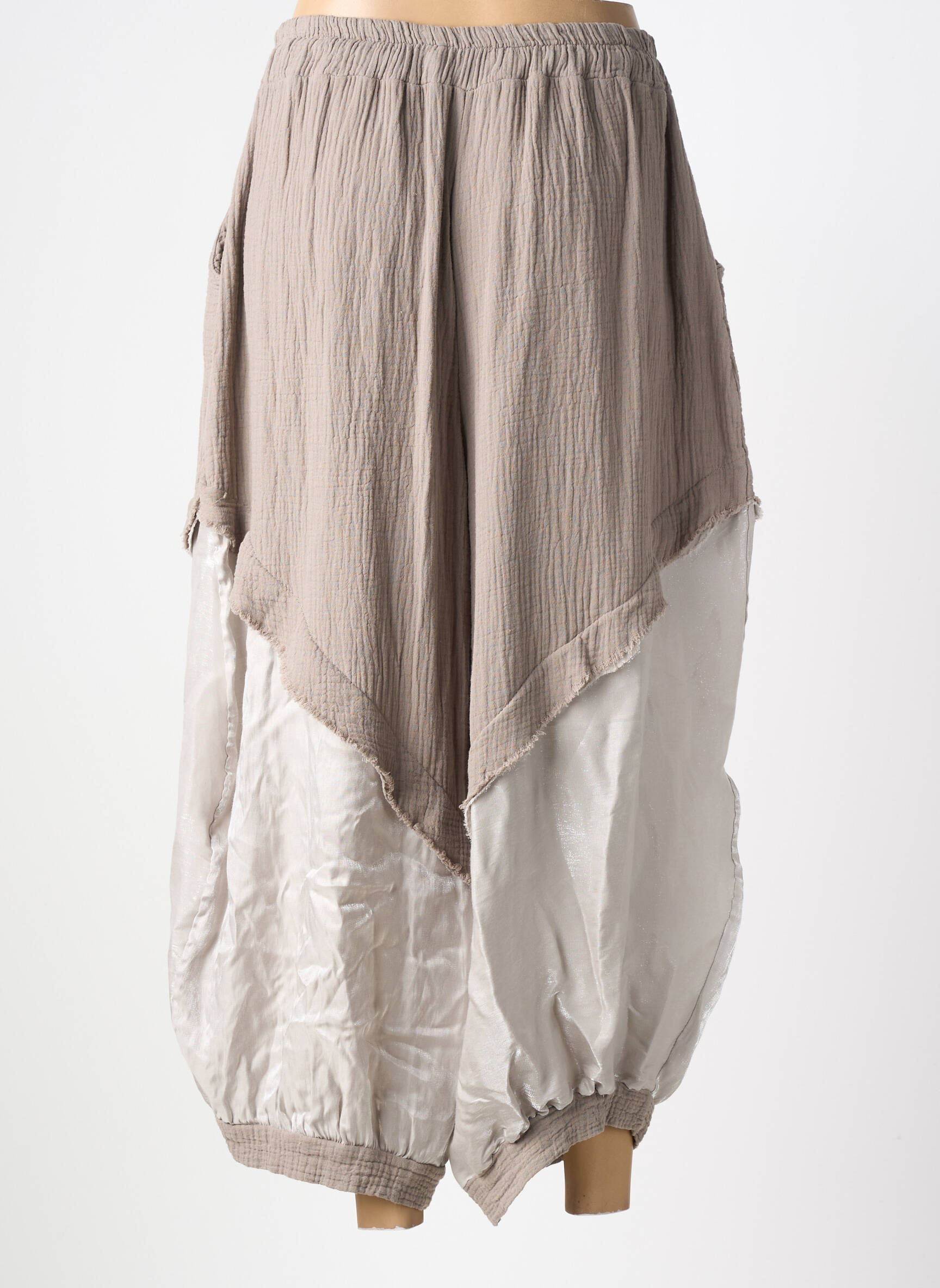 Pantalon 7/8 talie elastică mărime normală maro NEW COLLECTION femeie