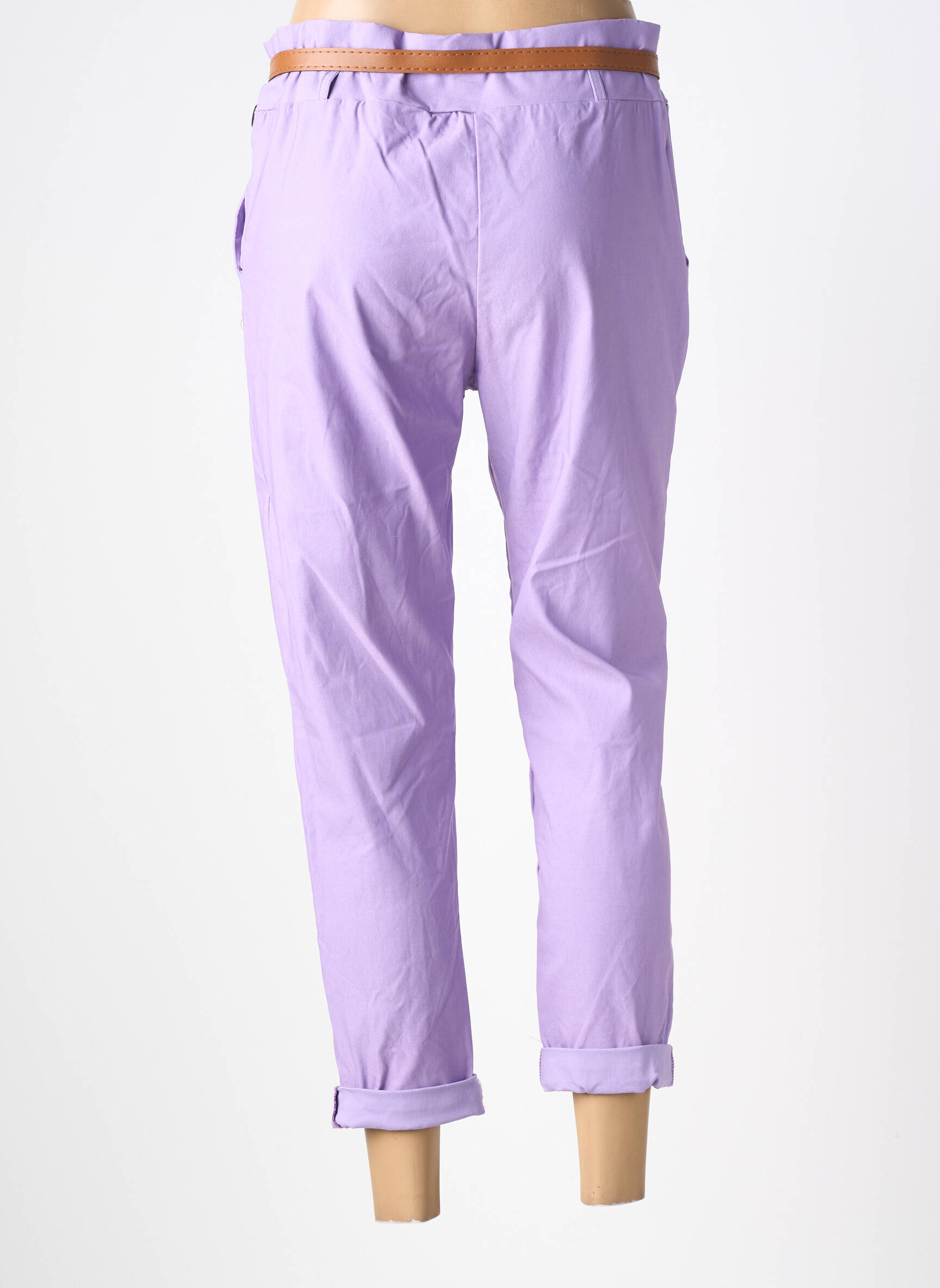 Pantalon 7/8 elasticitate mărime normală violet MADE IN ITALY femeie