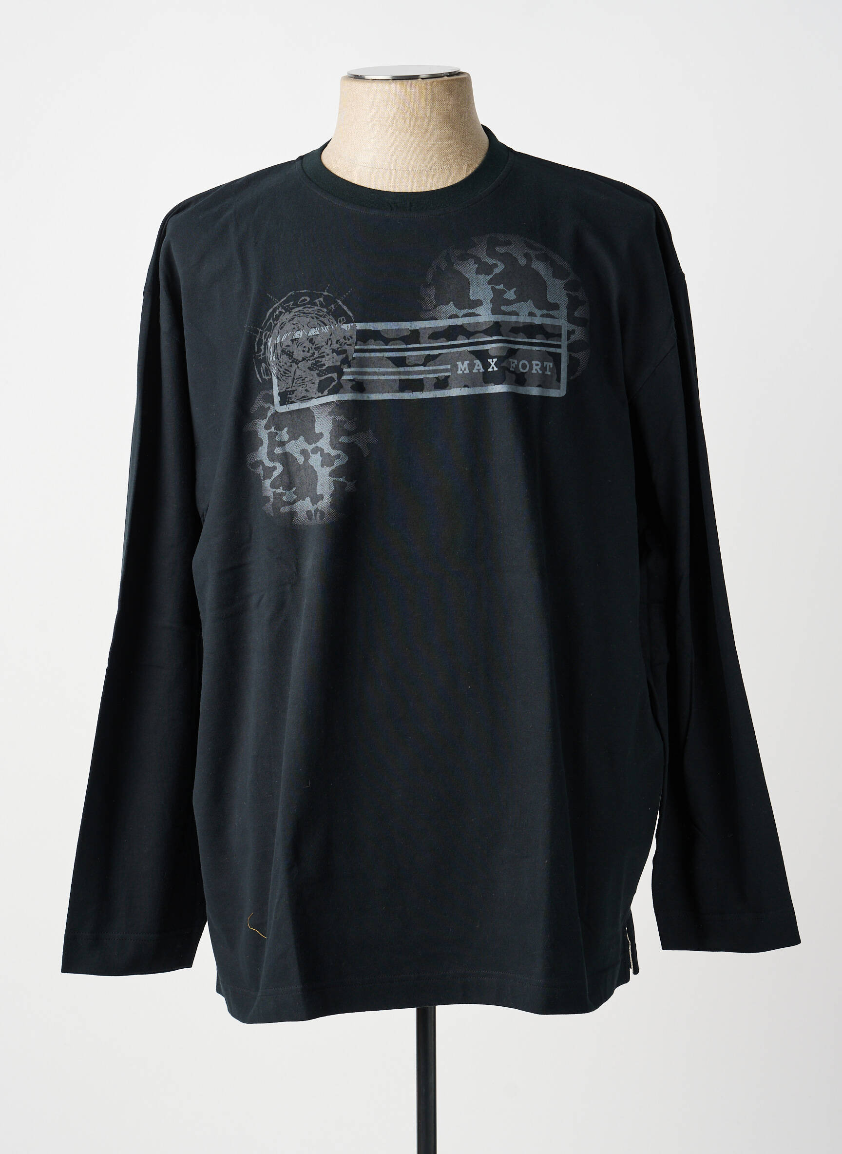 Tricou elasticitate mâneci lungi negru MAXFORT bărbat