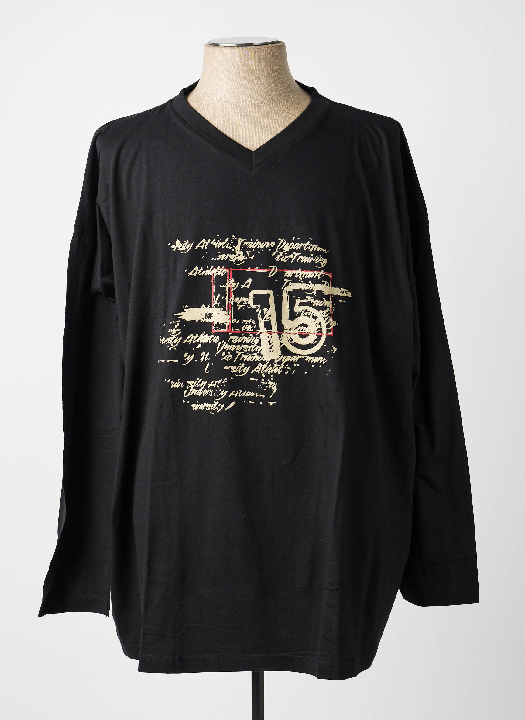 Tricou elasticitate mâneci lungi negru ALLSIZE bărbat