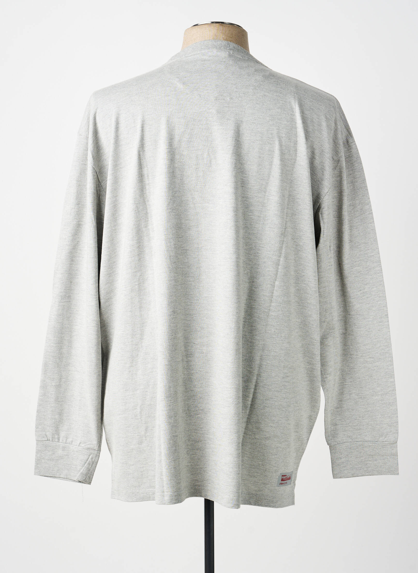 Tricou broderie mâneci lungi gri KUDIS BRAND bărbat