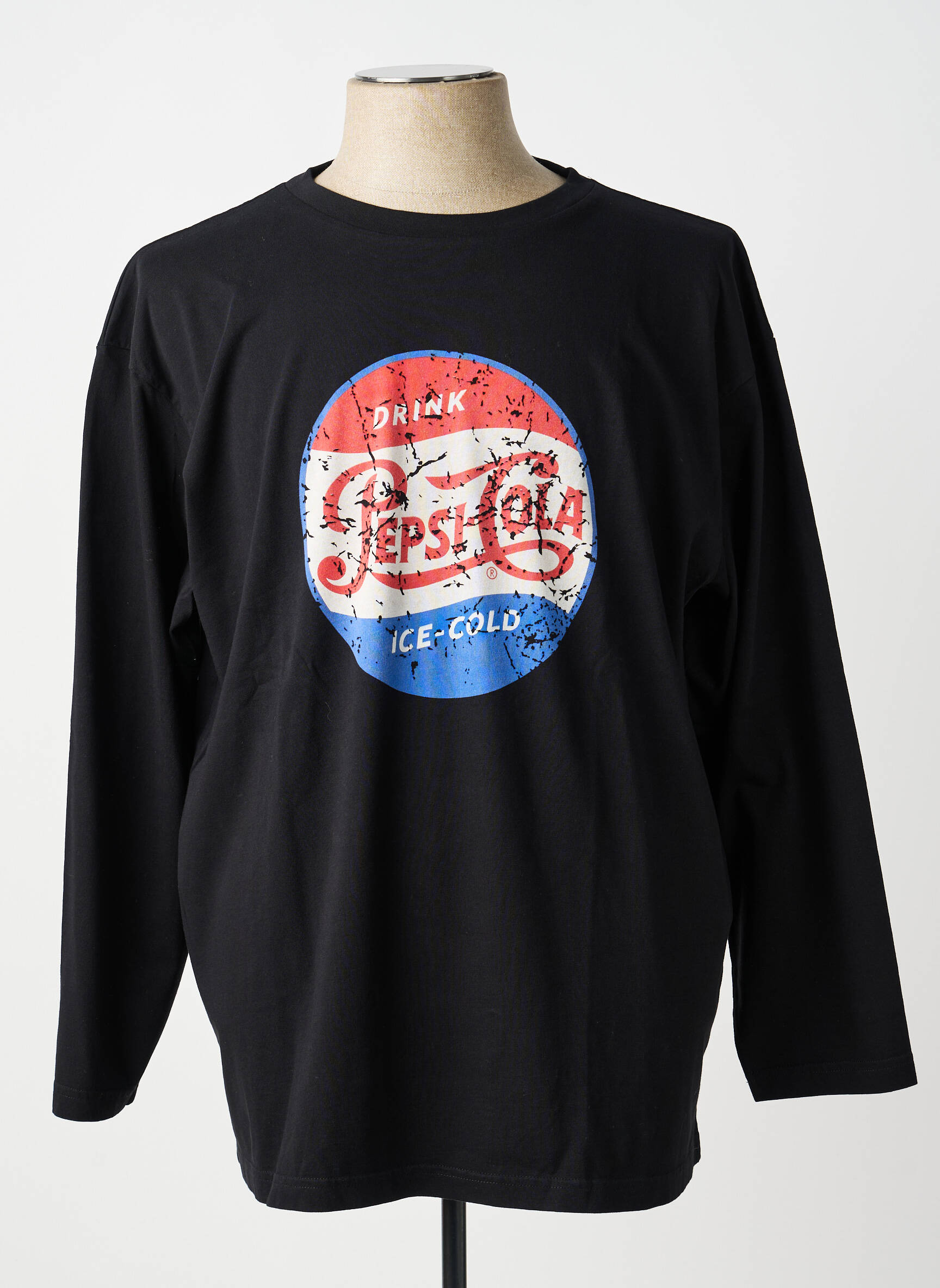 Tricou elasticitate mâneci lungi negru PEPSI COLA bărbat