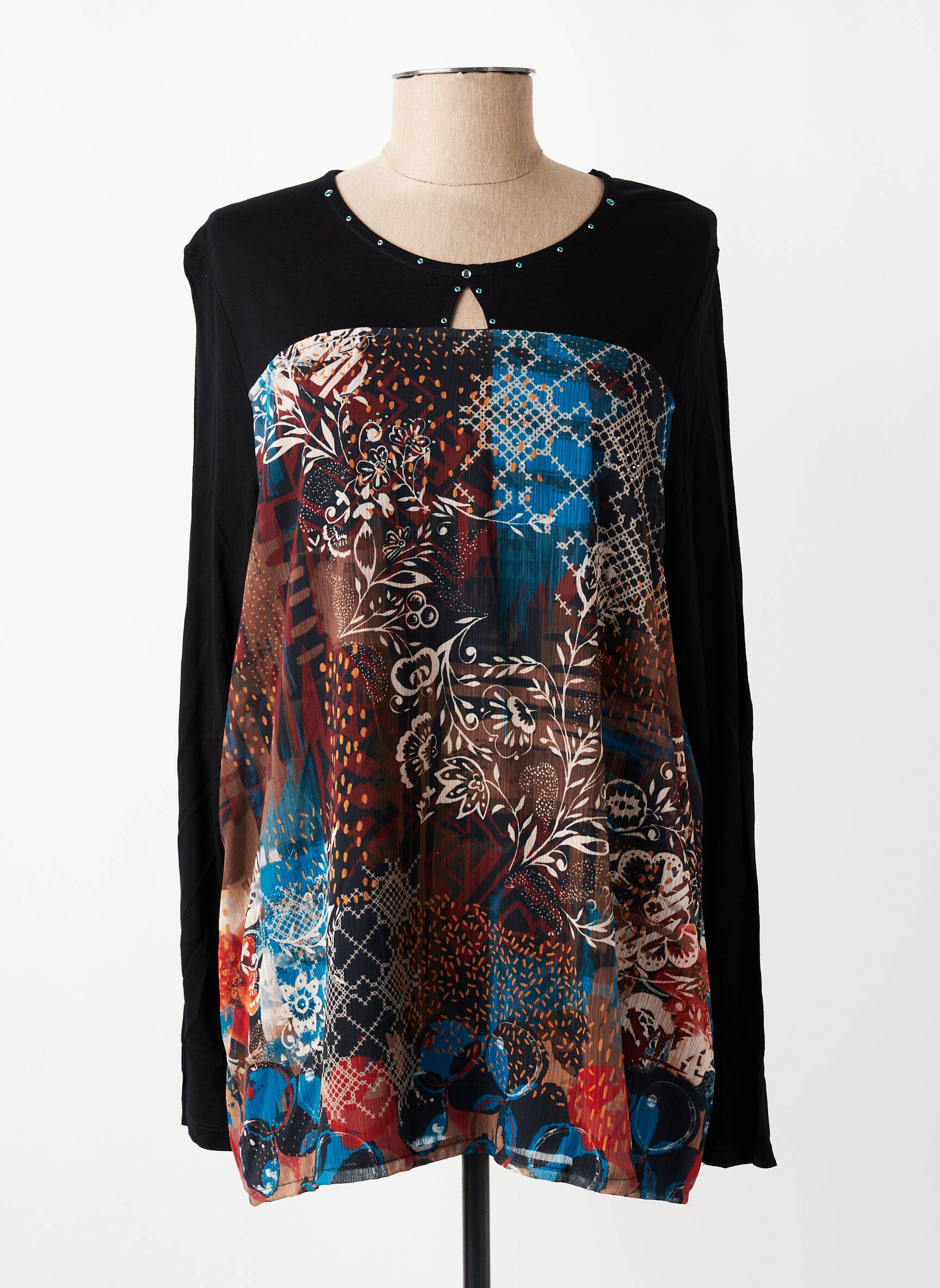 Top mâneci lungi mâneci lungi negru BAGORAZ femeie