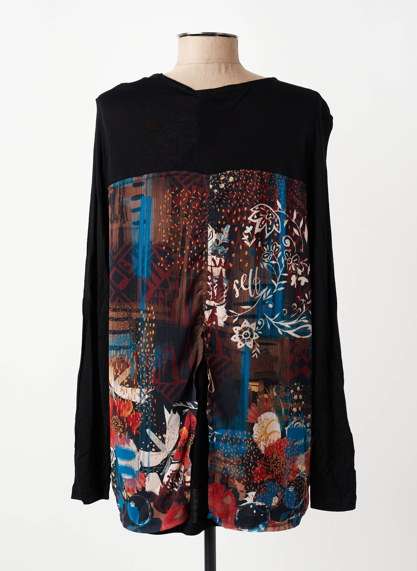 Top mâneci lungi mâneci lungi negru BAGORAZ femeie