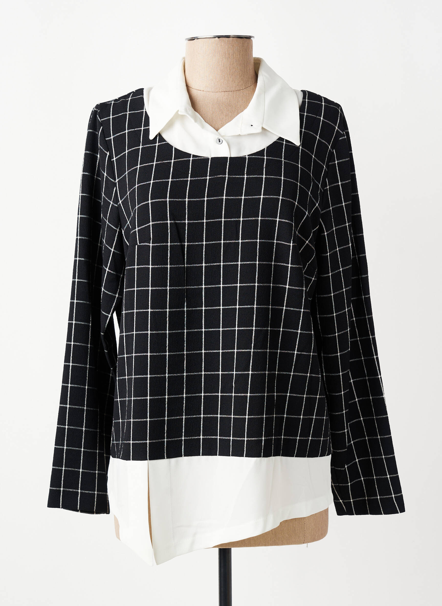 Top mâneci lungi mâneci lungi negru FRANCE RIVOIRE femeie
