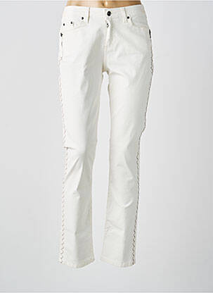 Pantalon slim țesătură poplin mărime normală alb MERI & ESCA femeie