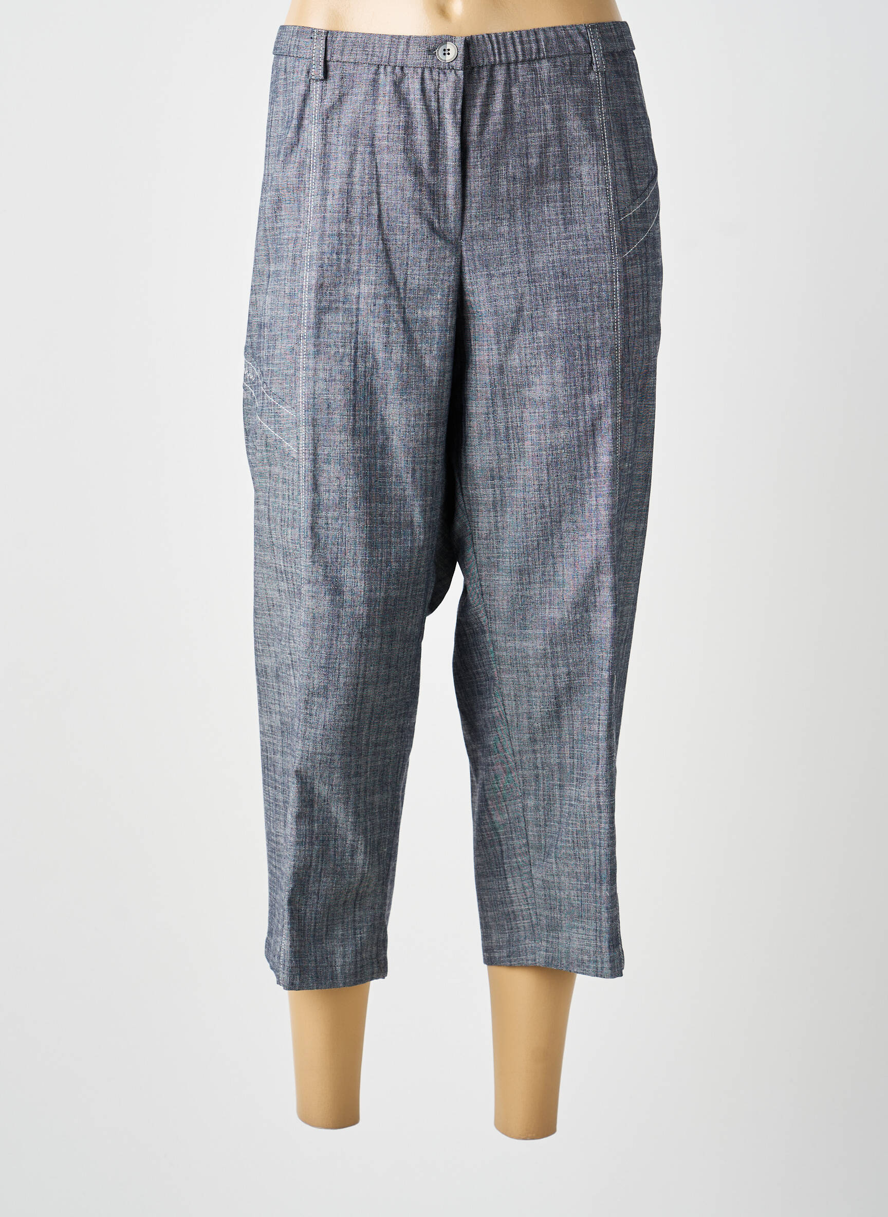 Pantalon trei sferturi elasticitate mărime normală gri GUY DUBOUIS femeie