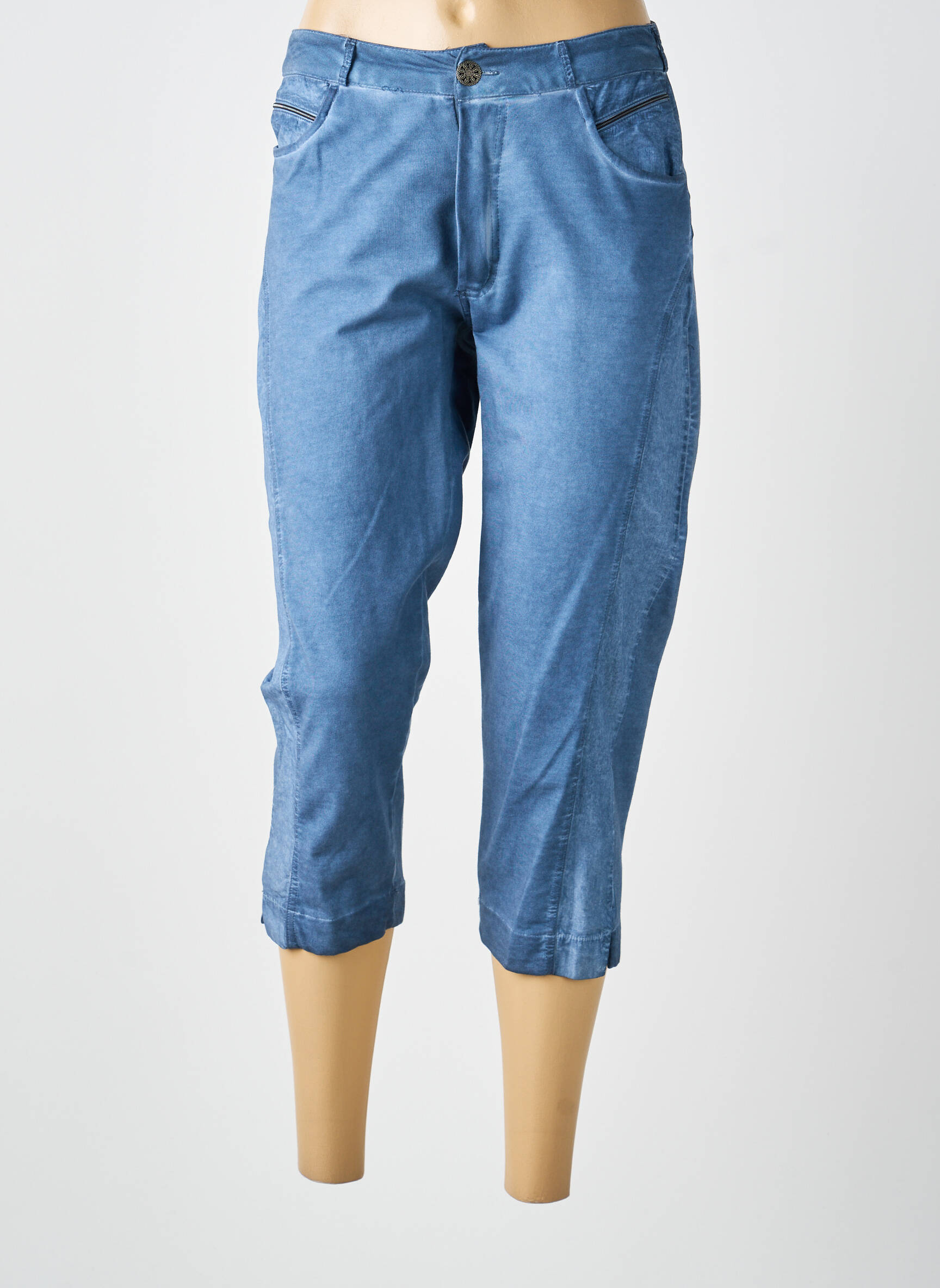 Pantalon trei sferturi elasticitate mărime normală albastru MERI & ESCA femeie