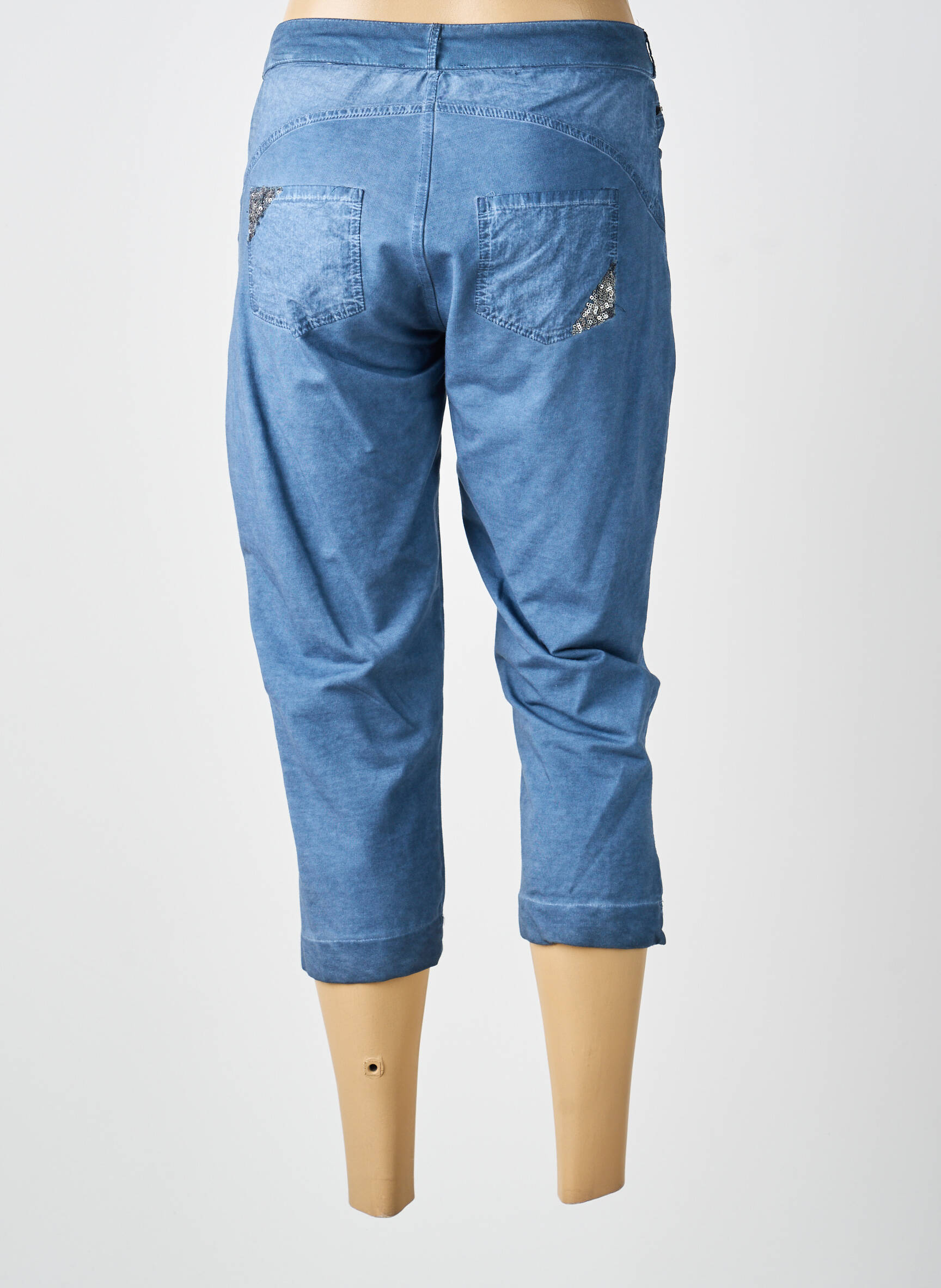 Pantalon trei sferturi elasticitate mărime normală albastru MERI & ESCA femeie
