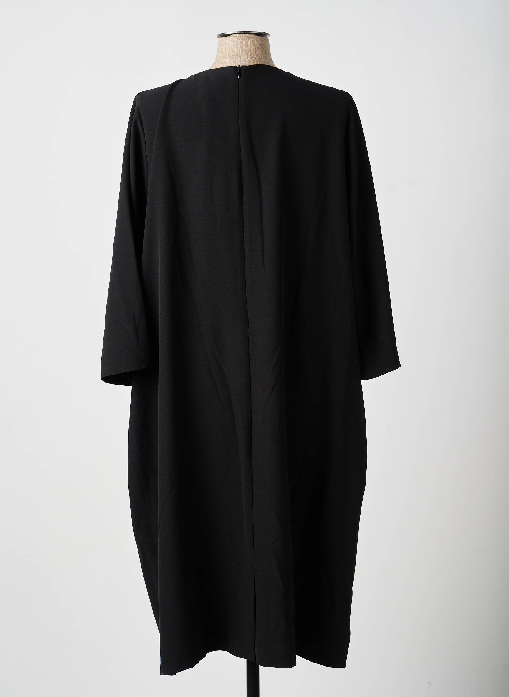 Rochie midi țesătură crep mâneci lungi negru GUY DUBOUIS femeie
