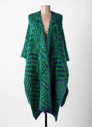 Poncho guler în v verde MARBLE femeie