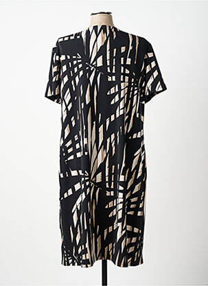 Rochie midi imprimeu fantezie mâneci scurte negru JOSEPH RIBKOFF femeie
