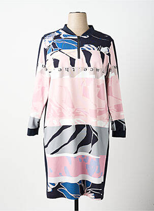 Rochie midi imprimeu fantezie mâneci lungi roz TUZZI femeie