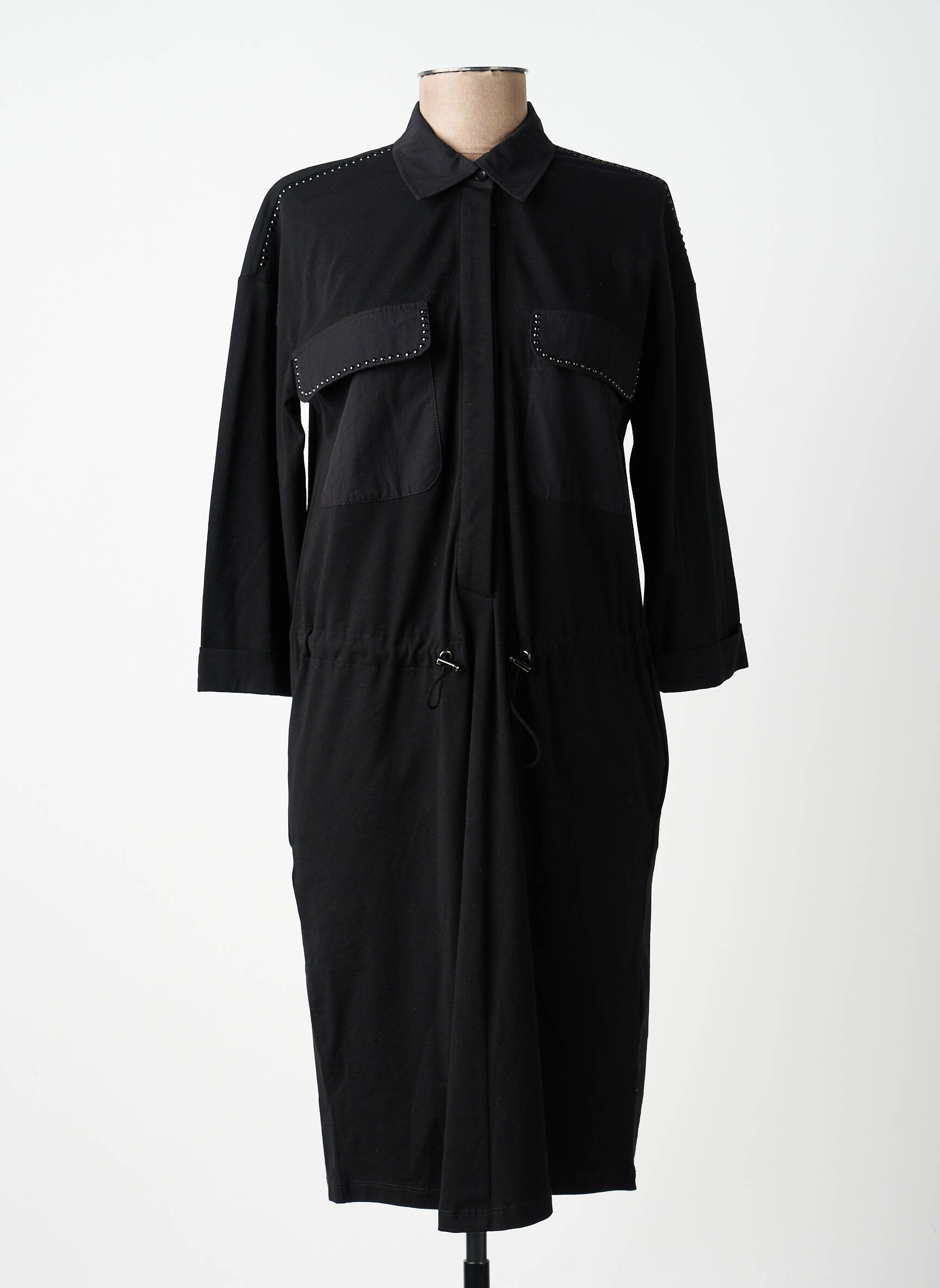 Rochie midi mâneci 3/4 mâneci 3/4 negru TUZZI femeie