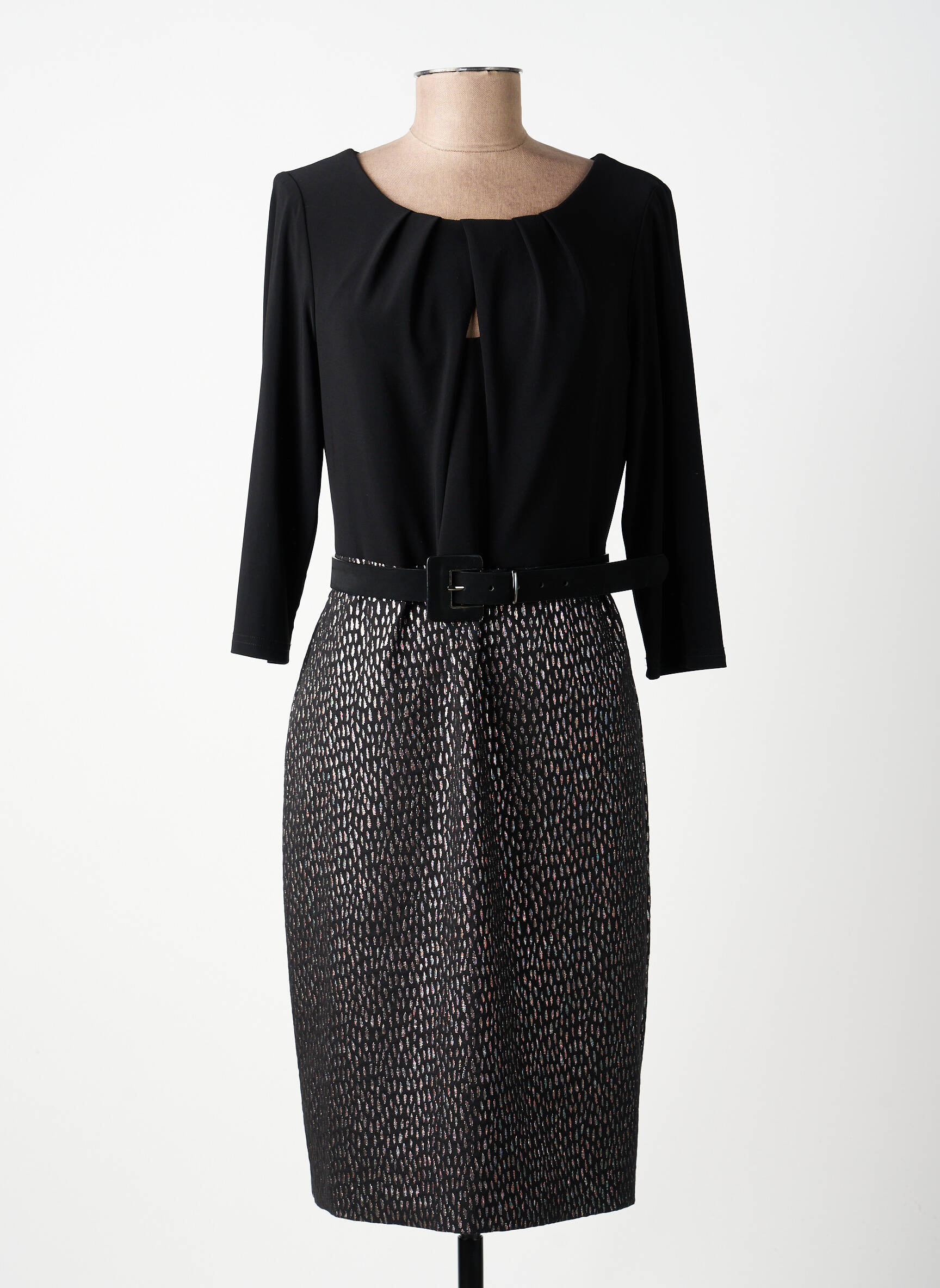 Rochie midi mâneci 3/4 mâneci 3/4 negru JOSEPH RIBKOFF femeie
