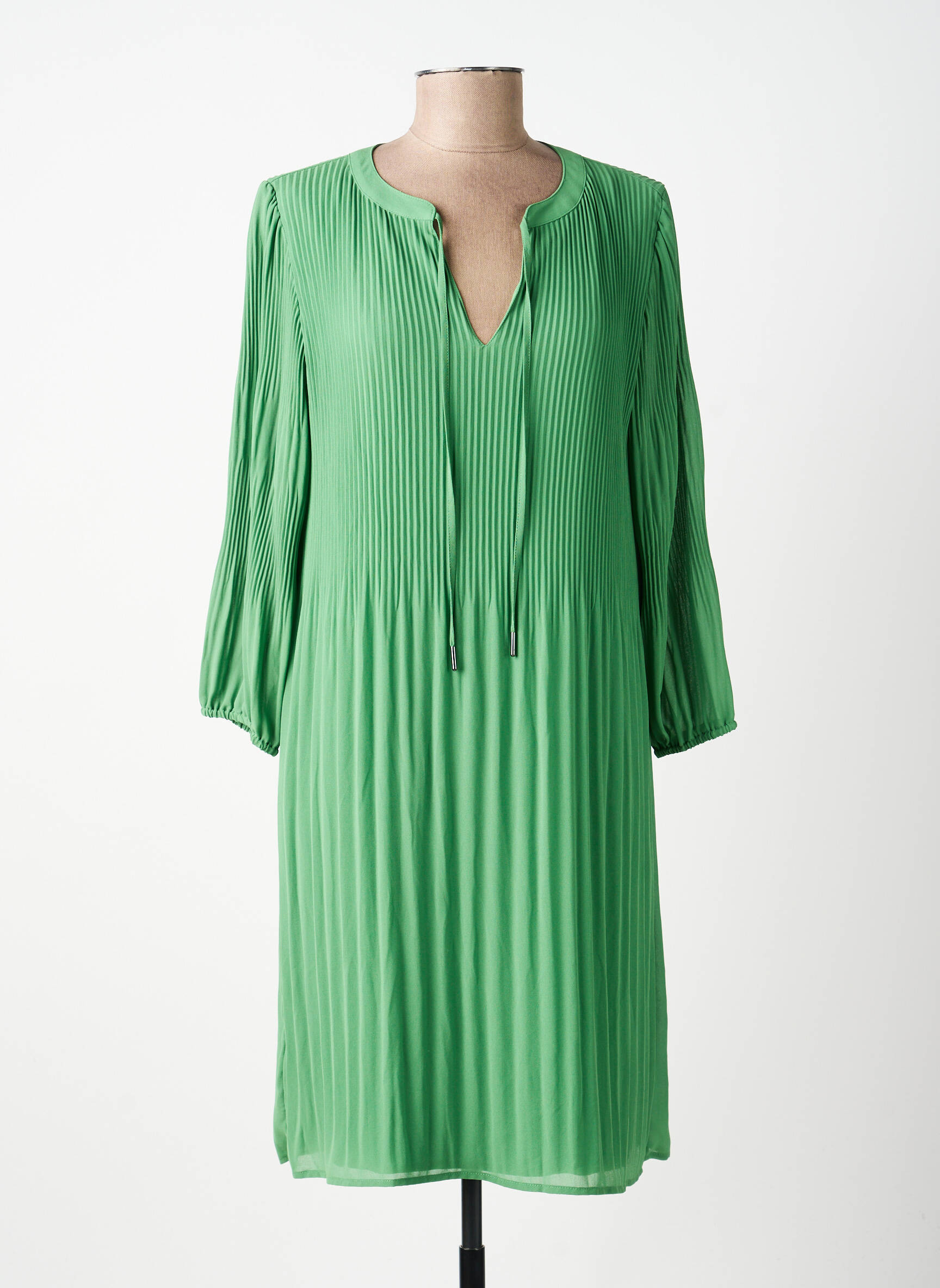 Rochie midi croială fluidă mâneci lungi verde STREET ONE femeie