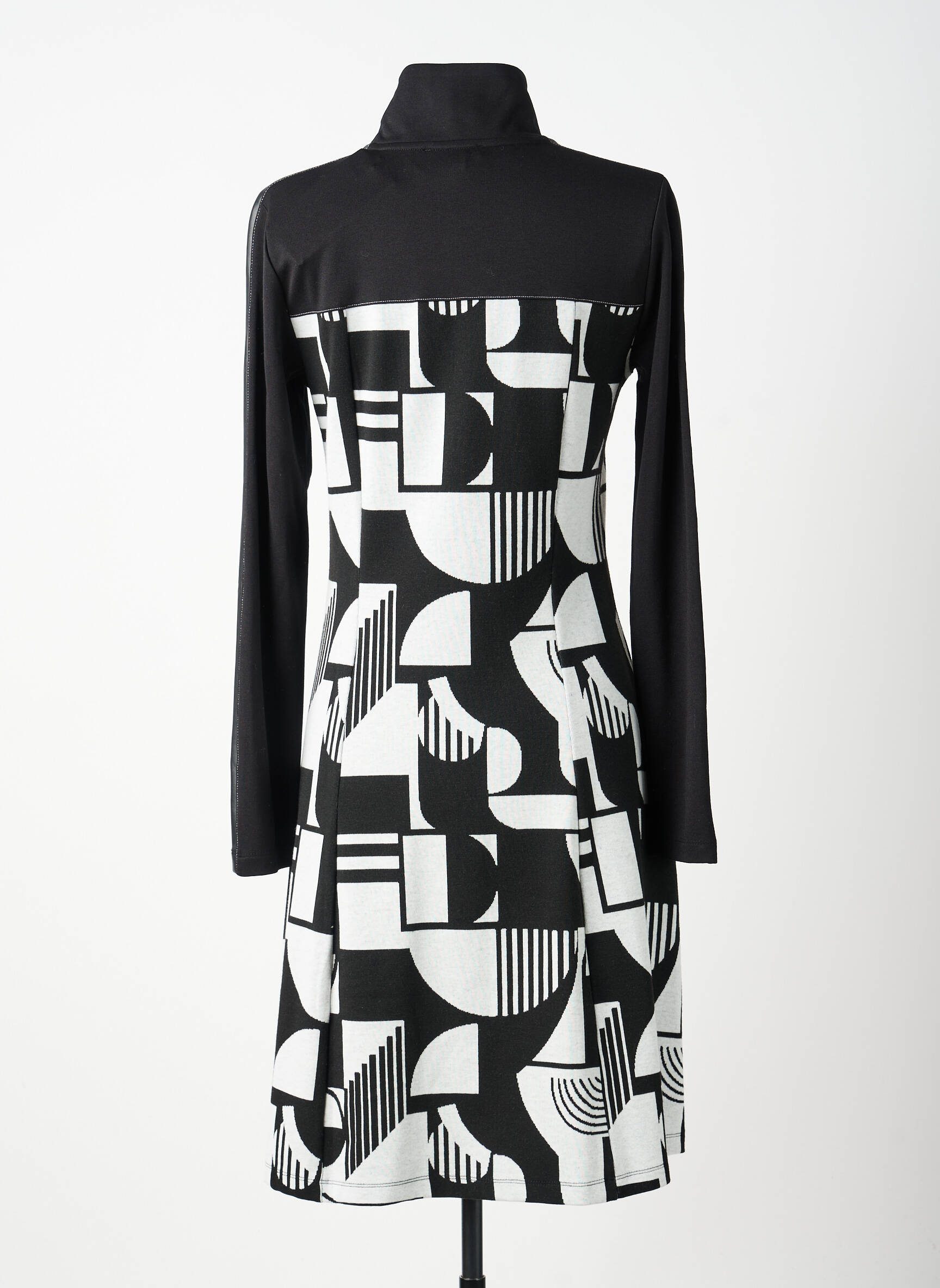 Rochie midi mâneci lungi mâneci lungi negru DOLCEZZA femeie