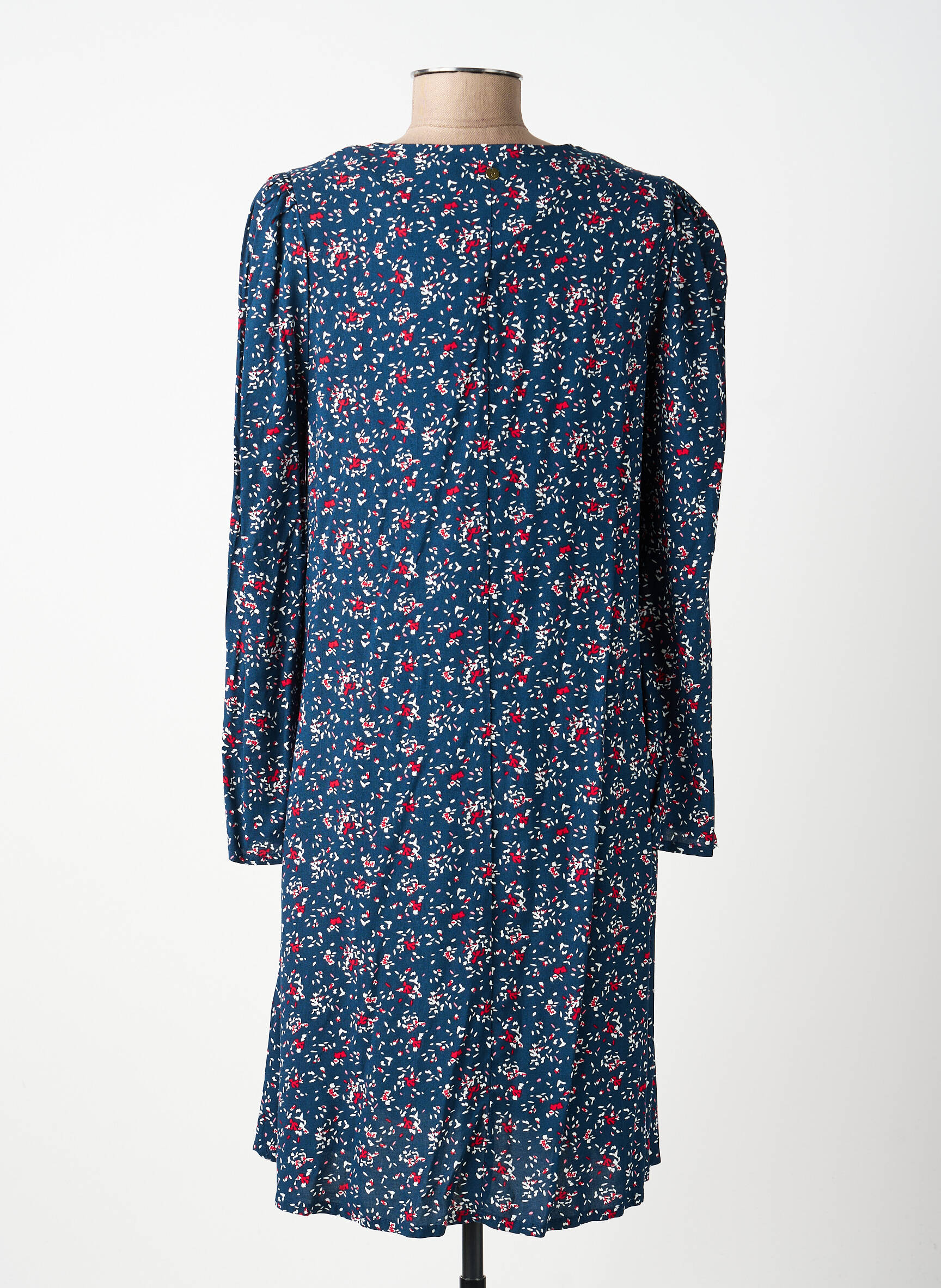 Rochie midi imprimeu floral mâneci lungi albastru ÉTYMOLOGIE femeie