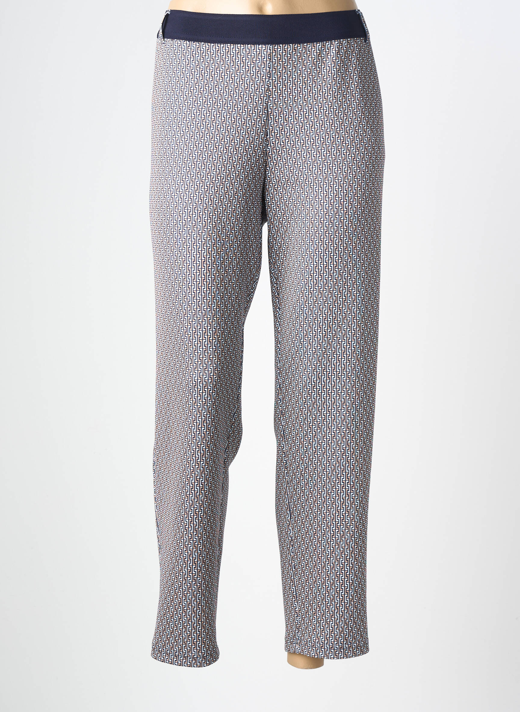 Pantalon slim talie elastică mărime normală albastru FRANK WALDER femeie