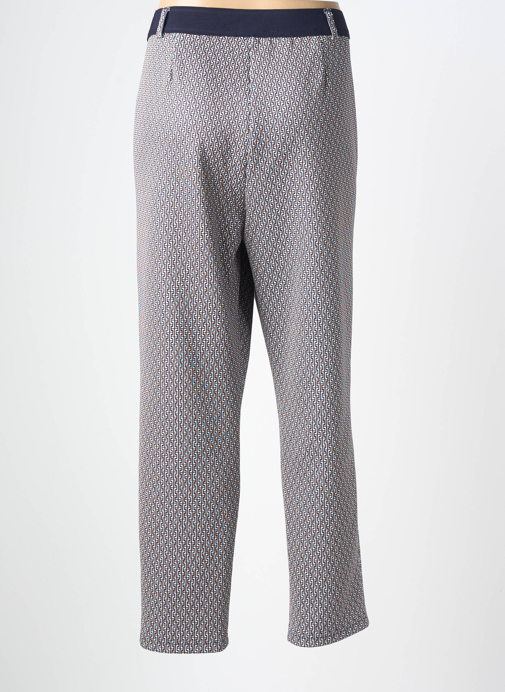 Pantalon slim talie elastică mărime normală albastru FRANK WALDER femeie