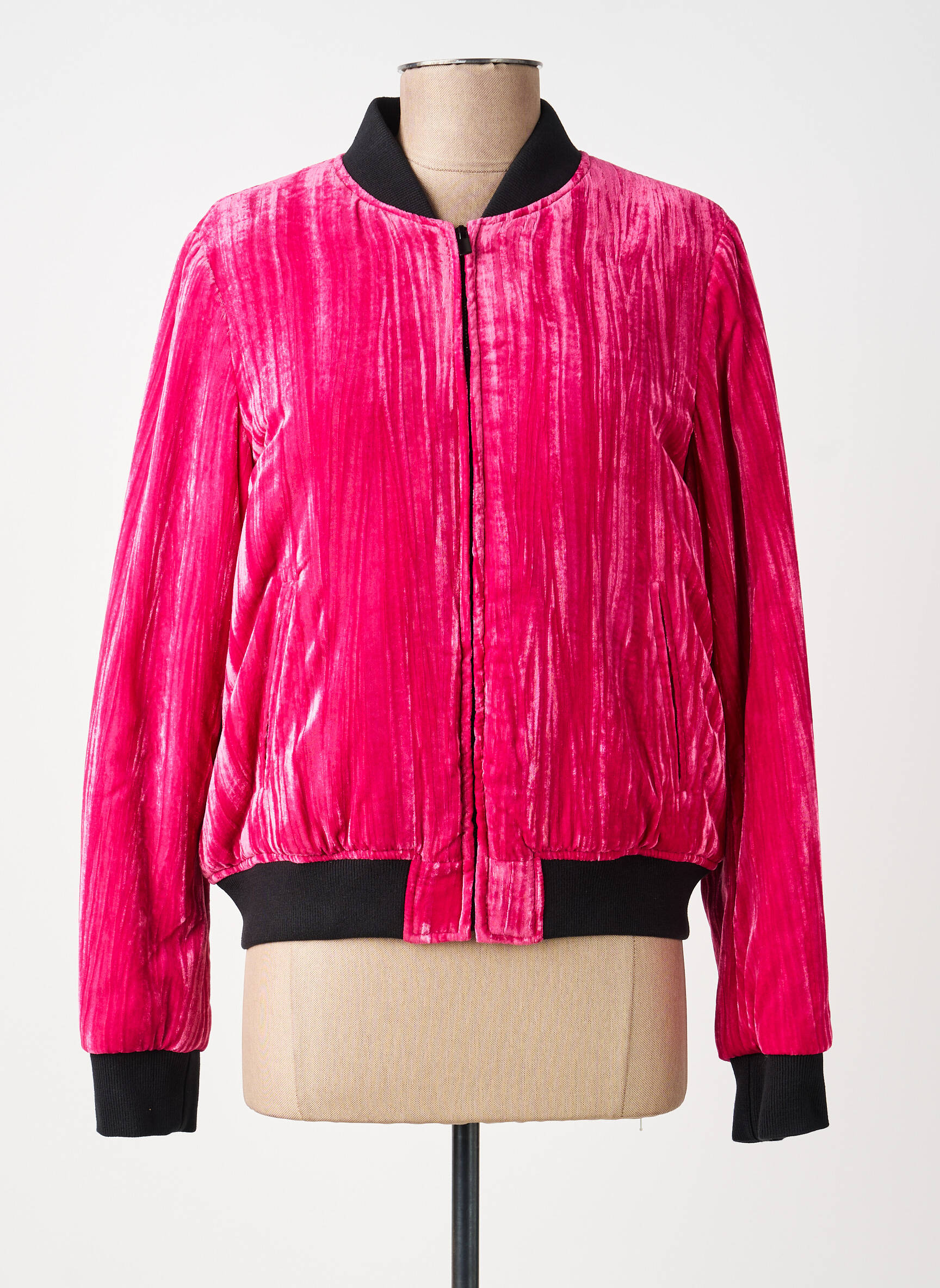 Geacă efect material satinat roz THE KOOPLES femeie