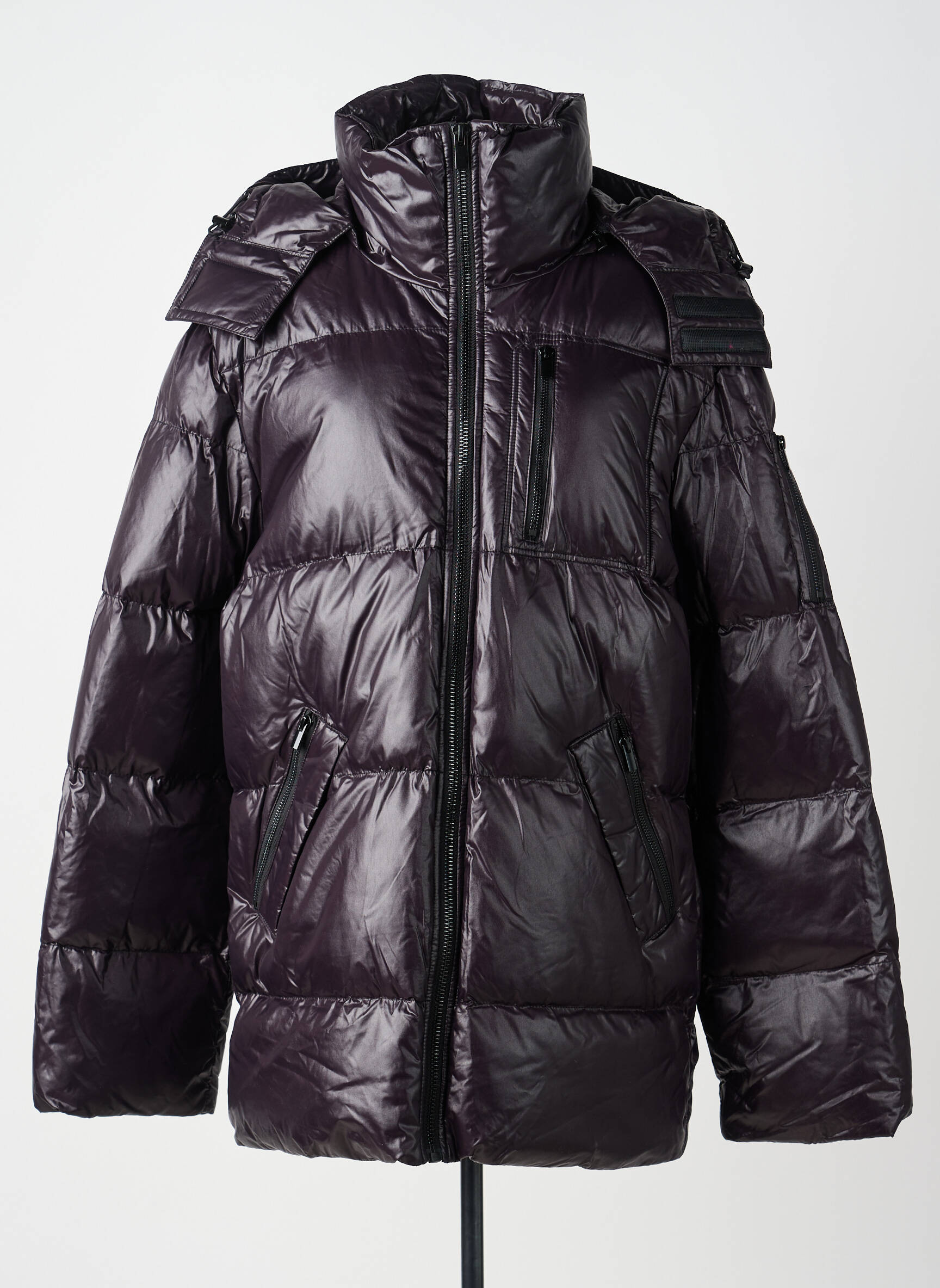 Geacă matlasată mâneci lungi cu glugă violet THE KOOPLES femeie