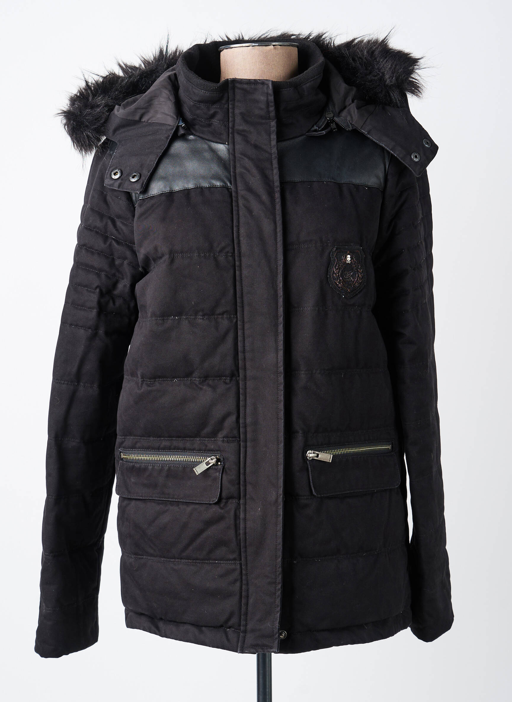 Geacă matlasată mâneci lungi cu glugă negru THE KOOPLES femeie