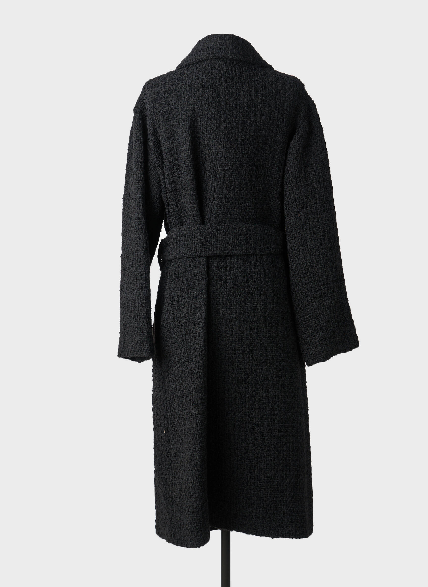 Palton lung croială cambrată fără glugă negru THE KOOPLES femeie