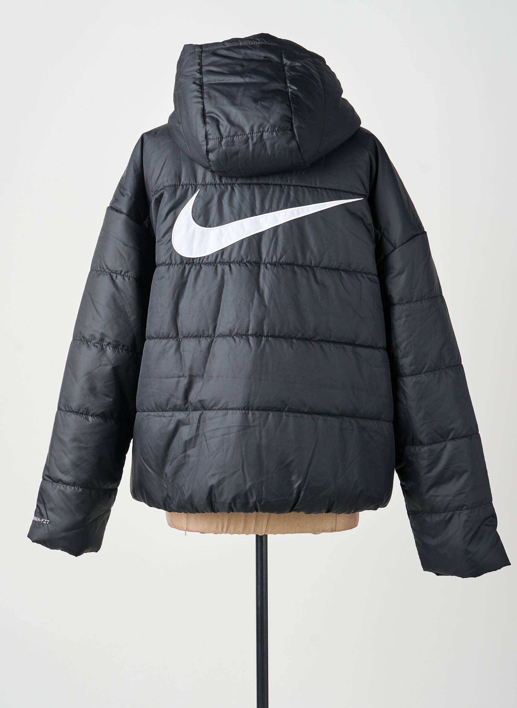 Geacă matlasată mâneci lungi cu glugă negru NIKE femeie