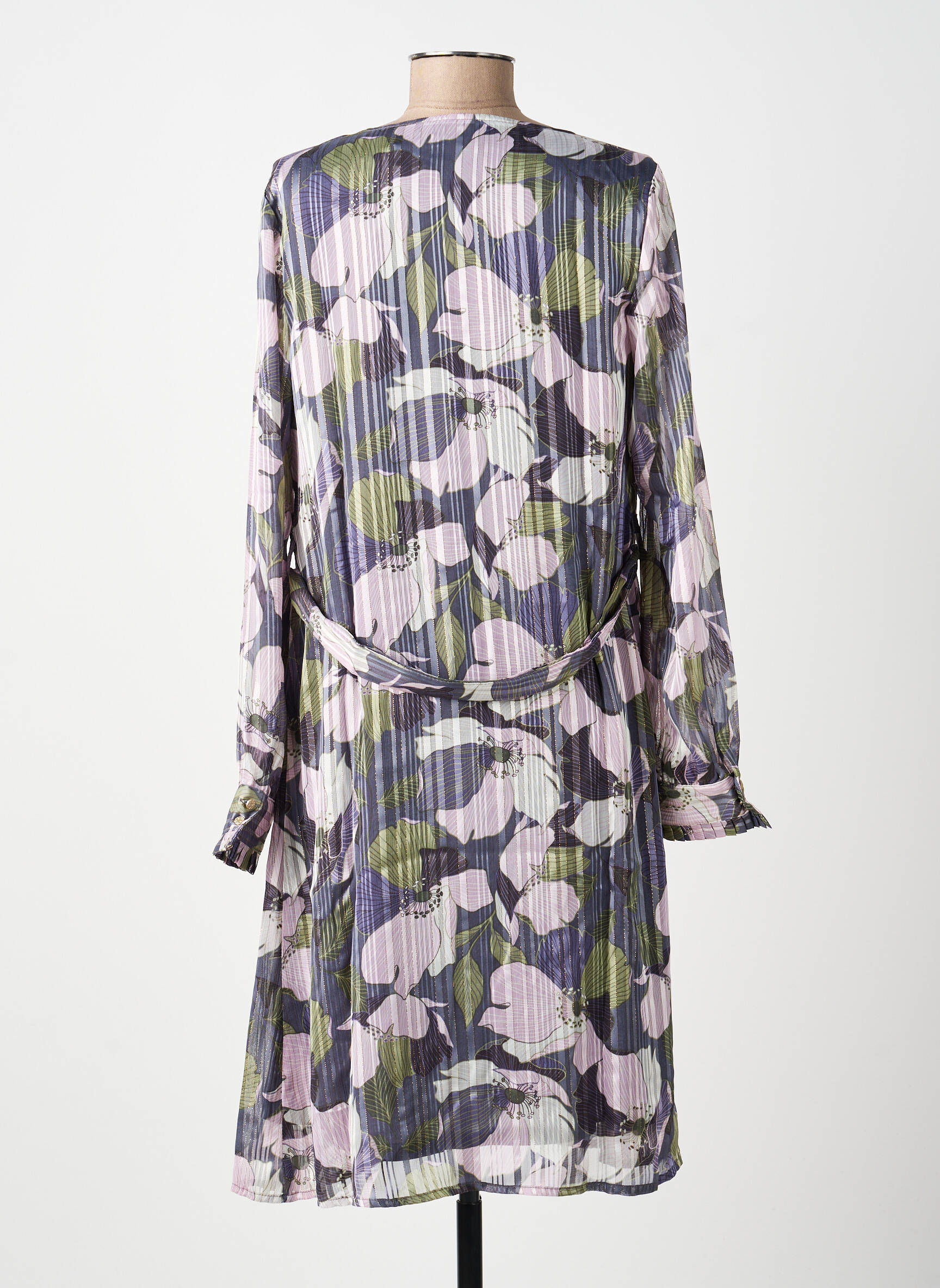 Rochie midi imprimeu fantezie mâneci lungi violet DAMART femeie