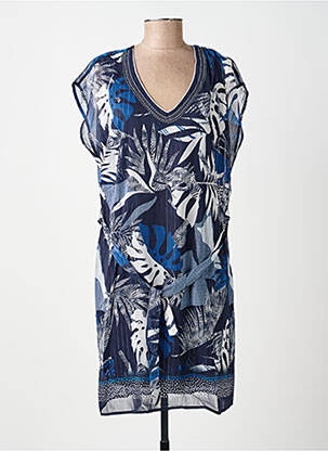 Rochie midi imprimeu fantezie mâneci scurte albastru BREAL femeie
