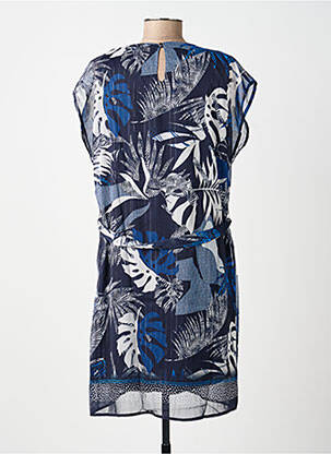 Rochie midi imprimeu fantezie mâneci scurte albastru BREAL femeie