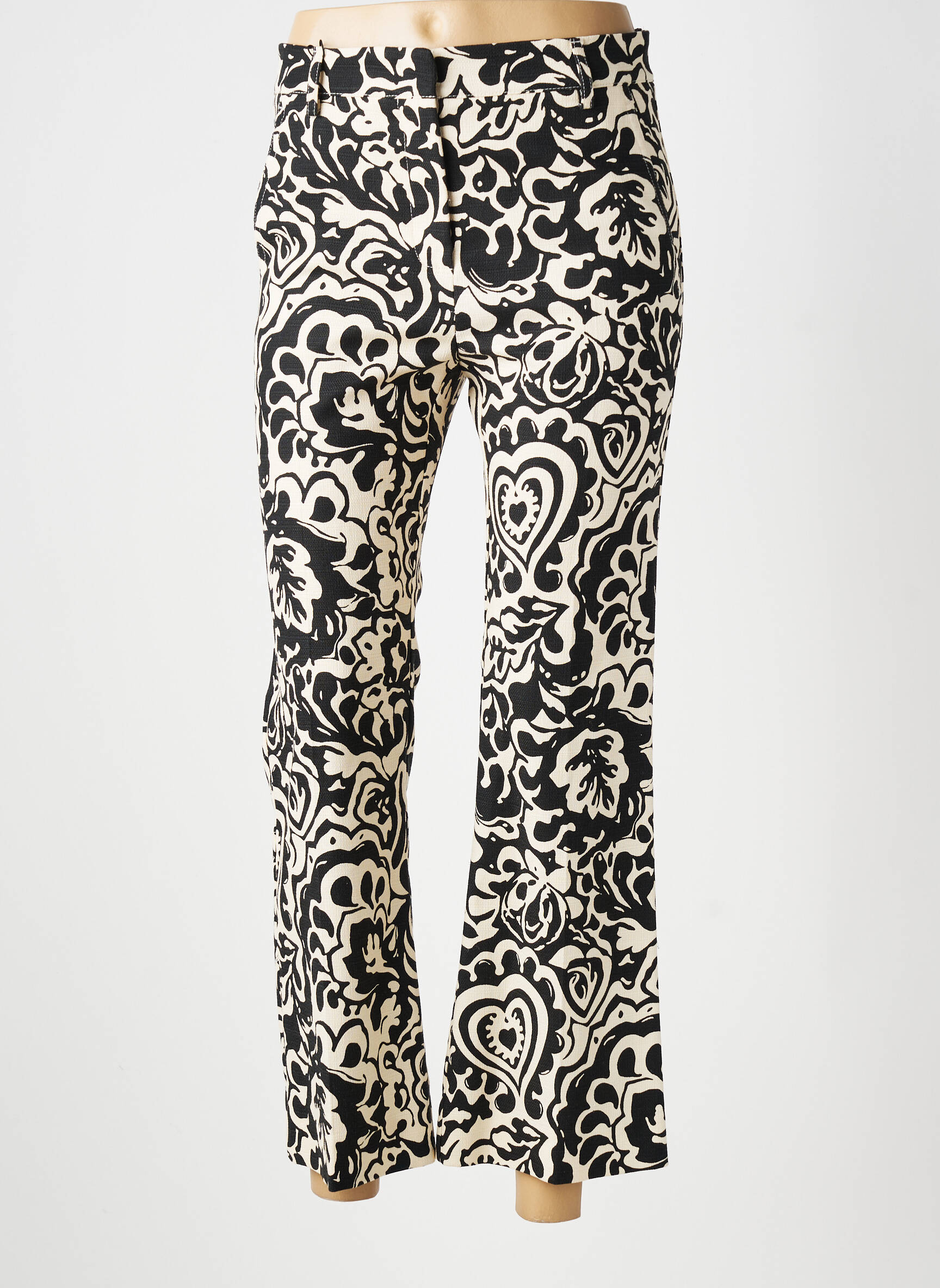 Pantalon 7/8 talie cu cleme mărime normală negru WEEKEND MAXMARA femeie