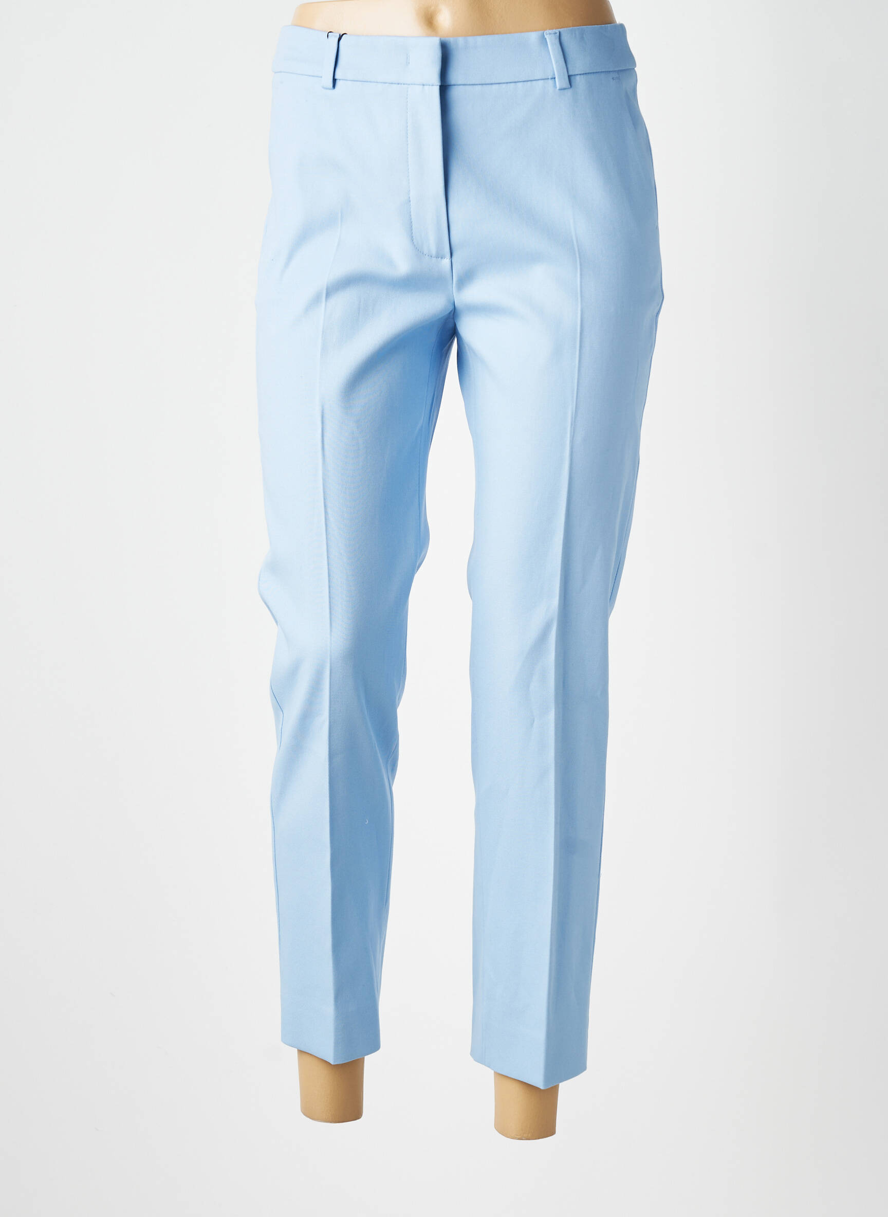 Pantalon 7/8 talie cu cleme mărime normală albastru deschis WEEKEND MAXMARA femeie