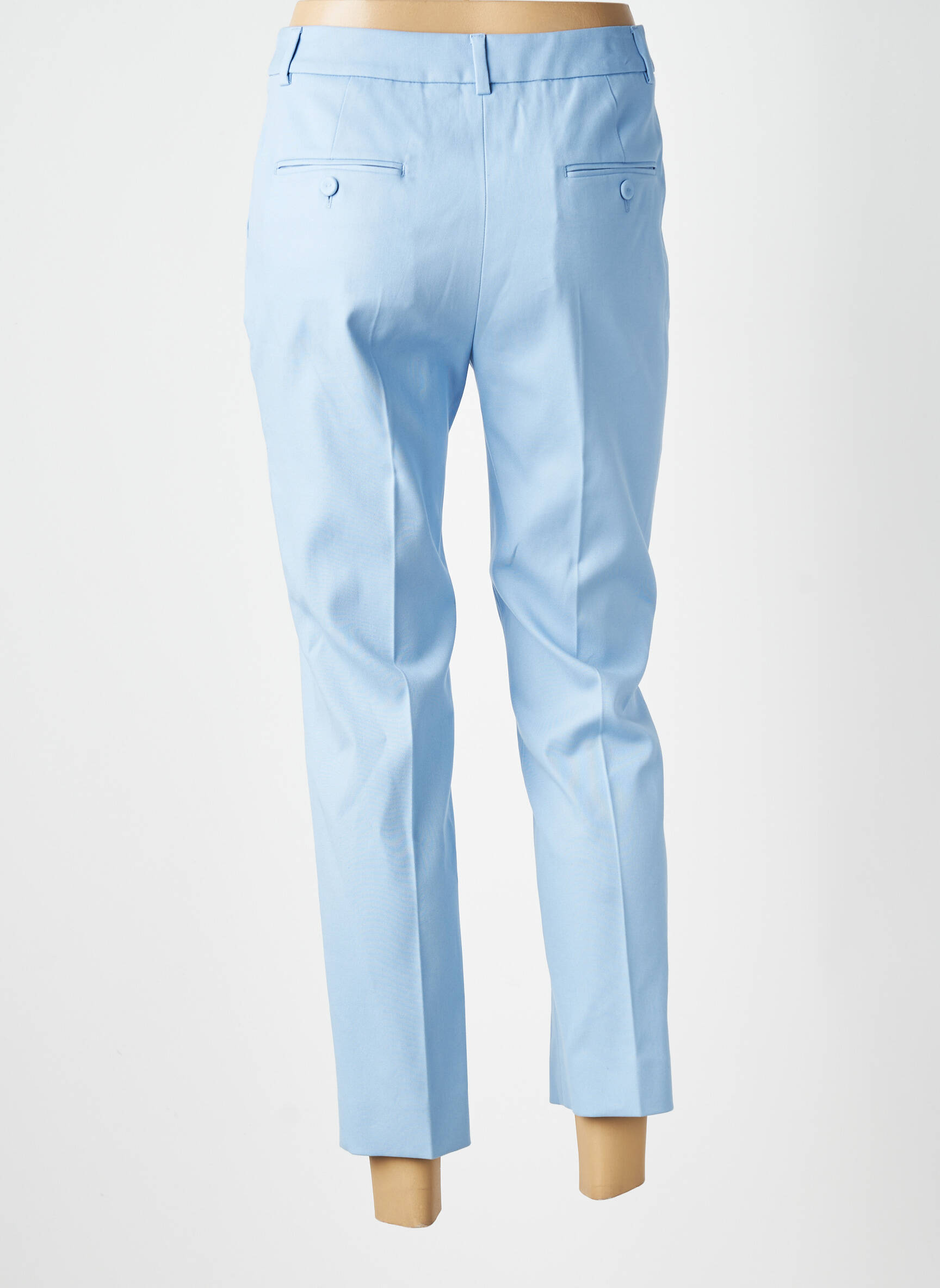 Pantalon 7/8 talie cu cleme mărime normală albastru deschis WEEKEND MAXMARA femeie