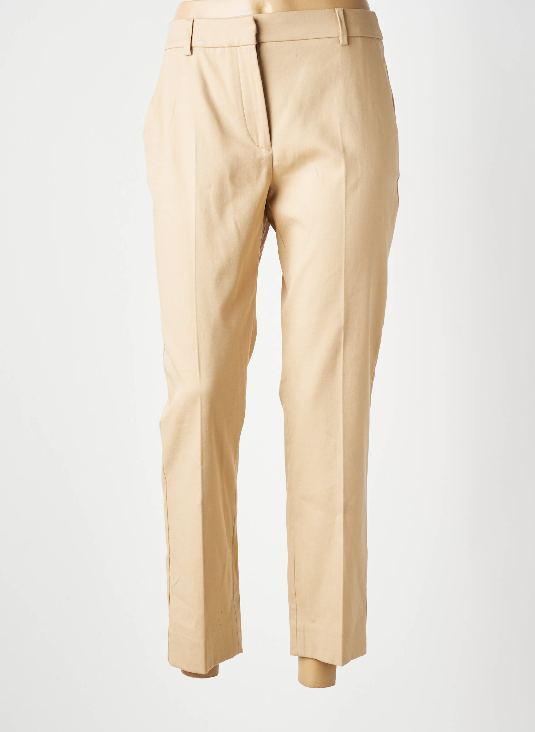 Pantalon 7/8 talie cu cleme mărime normală bej WEEKEND MAXMARA femeie