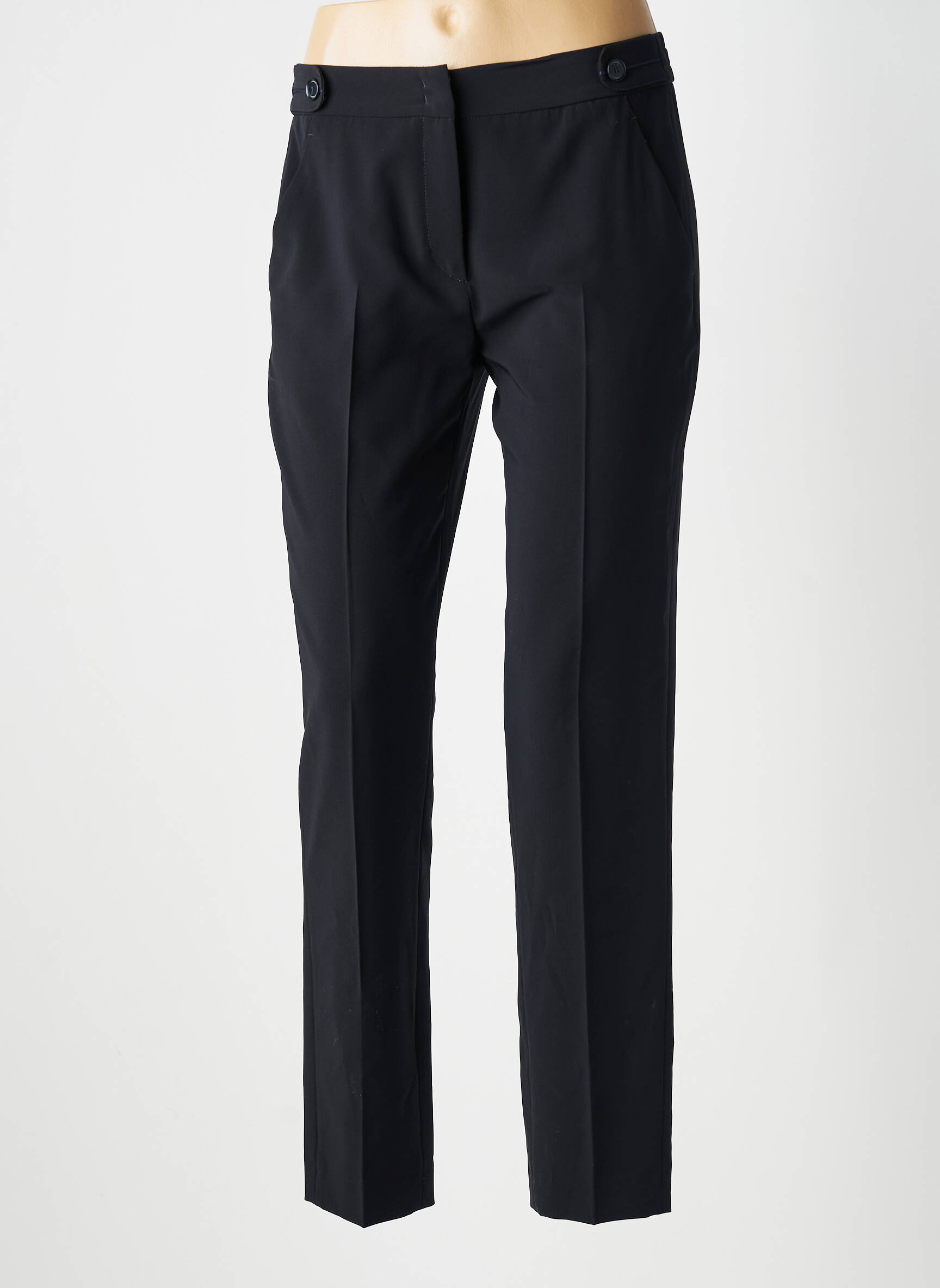 Pantalon chino închidere cu fermoar sub clapetă cu cârlig mărime normală negru GERARD DAREL femeie