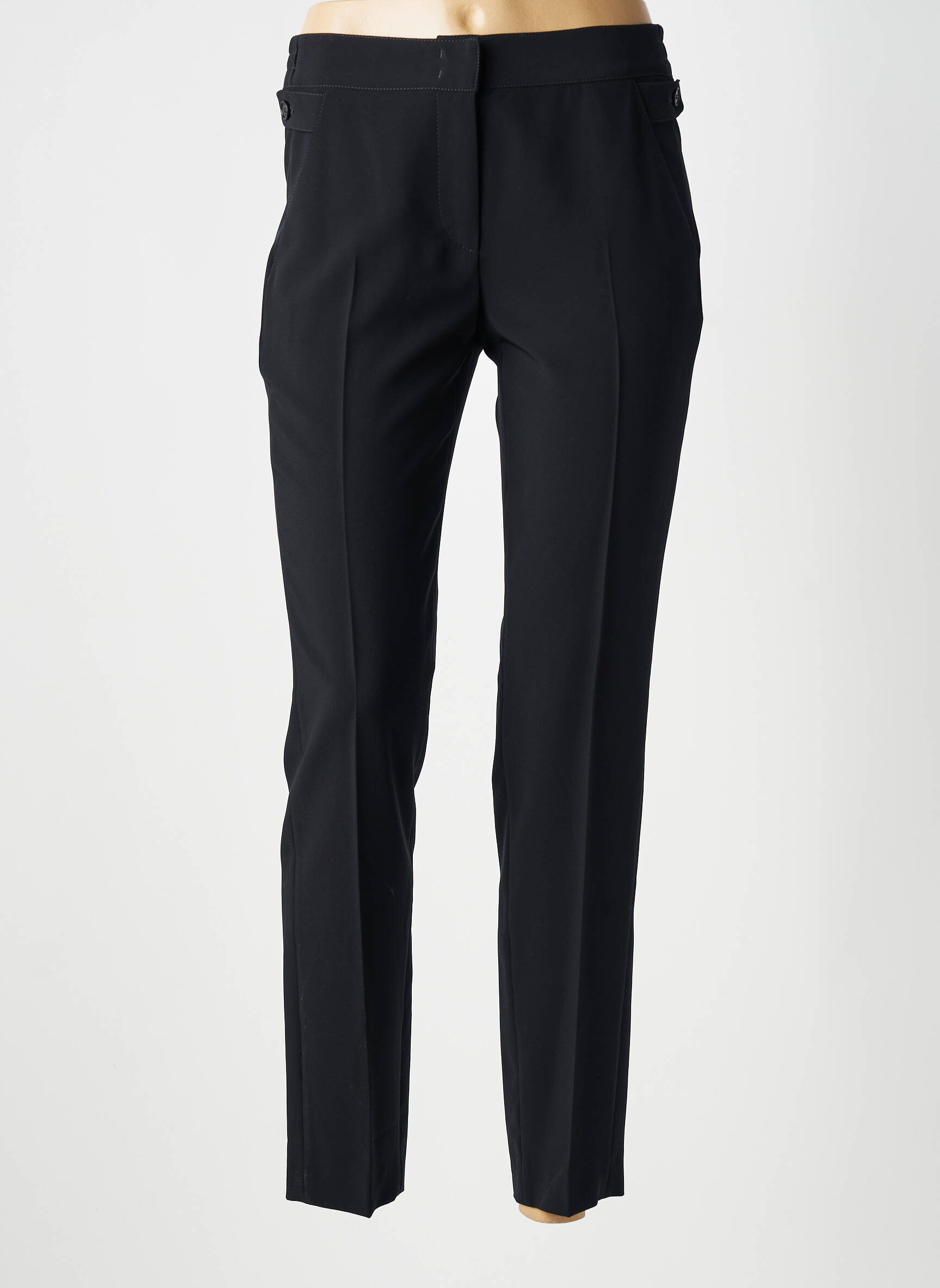 Pantalon chino închidere cu fermoar sub clapetă cu cârlig mărime normală negru GERARD DAREL femeie