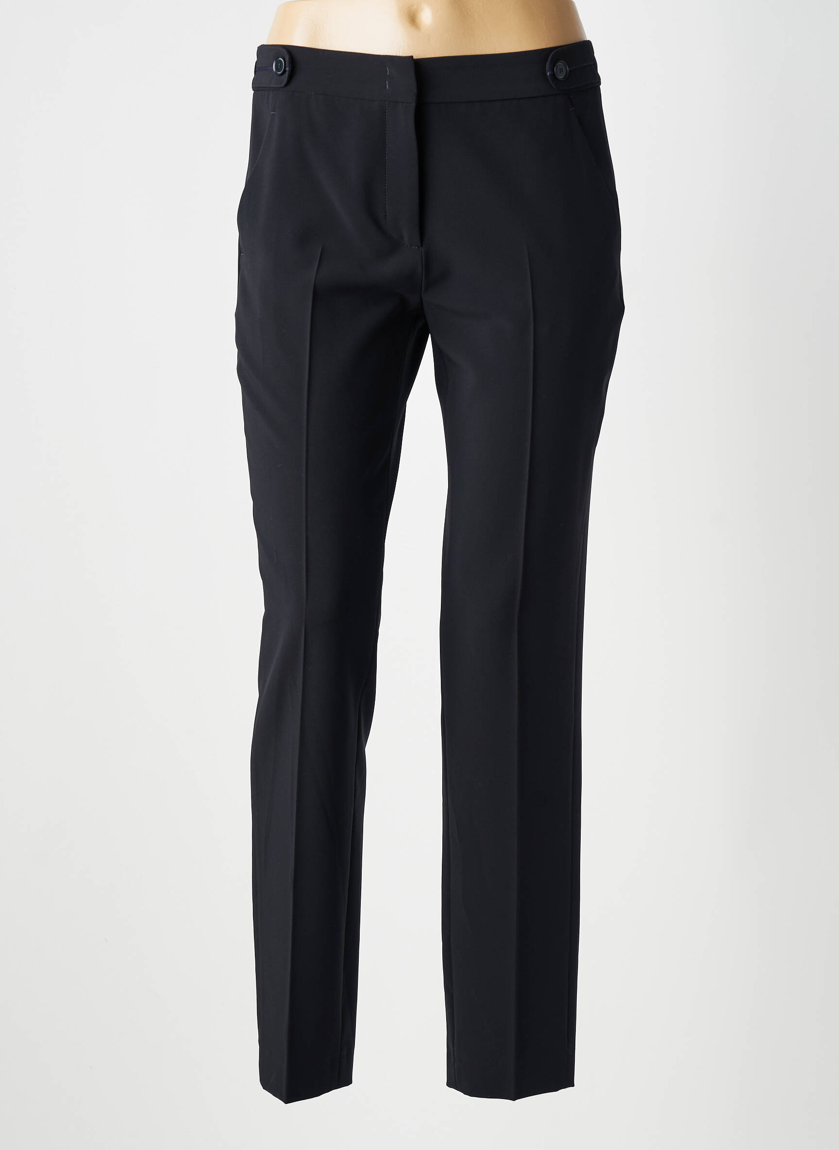 Pantalon chino închidere cu fermoar sub clapetă cu cârlig mărime normală negru GERARD DAREL femeie