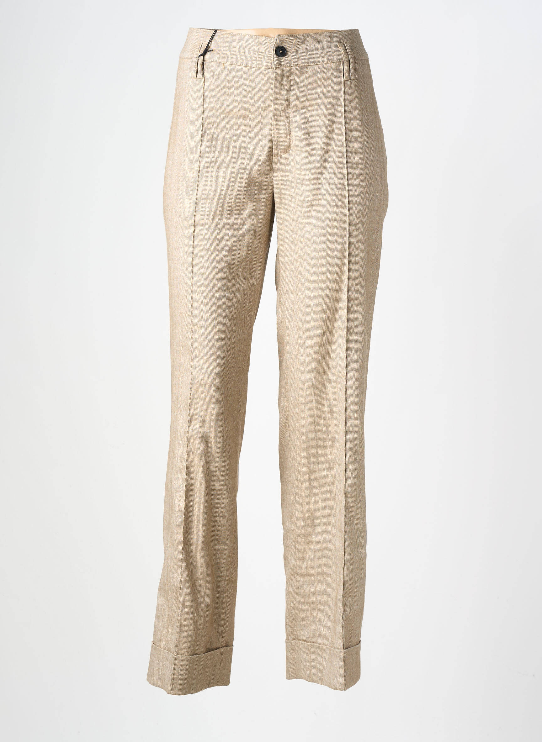 Pantalon slim talie înaltă talie înaltă bej HANA SAN femeie