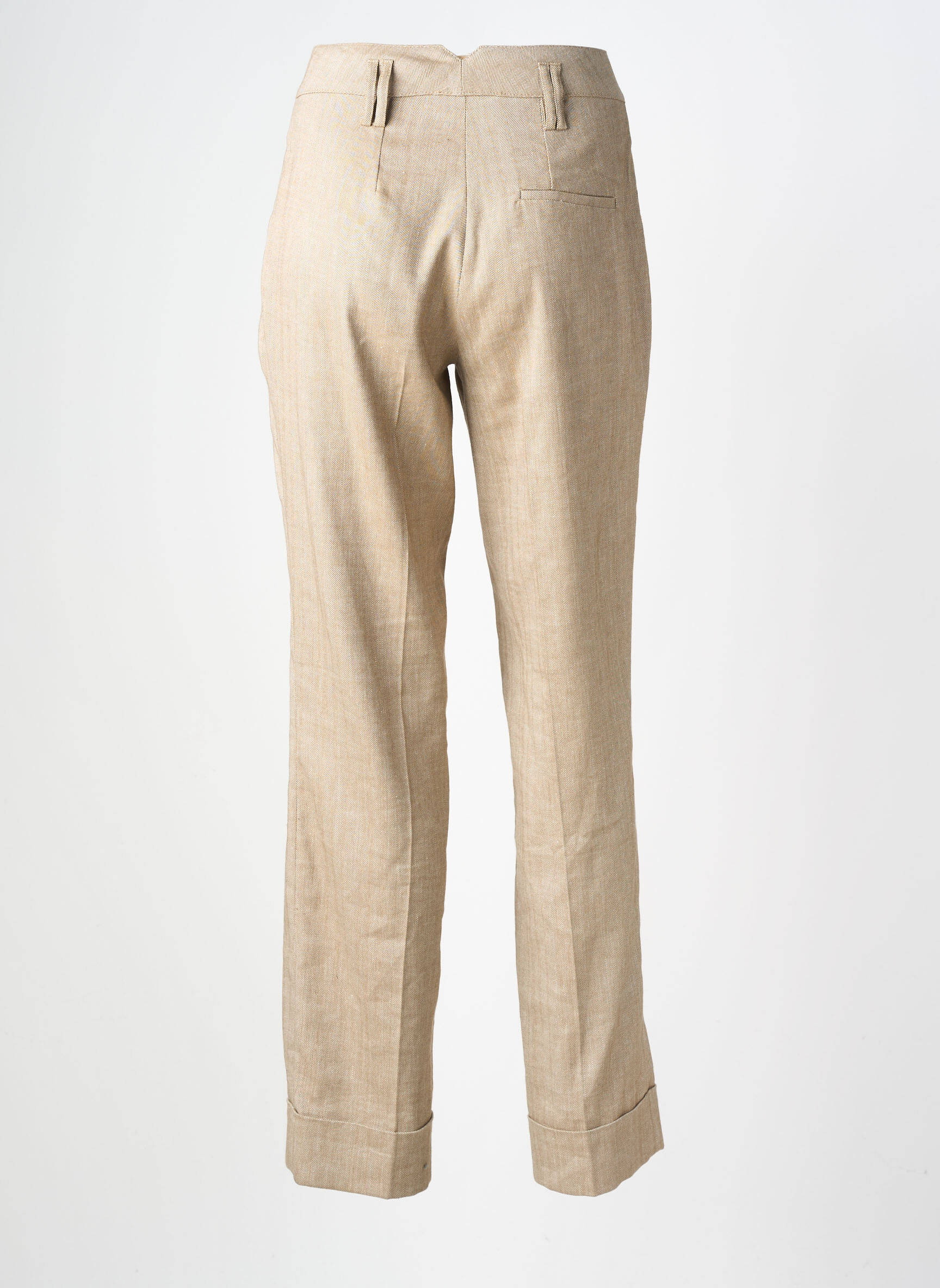 Pantalon slim talie înaltă talie înaltă bej HANA SAN femeie