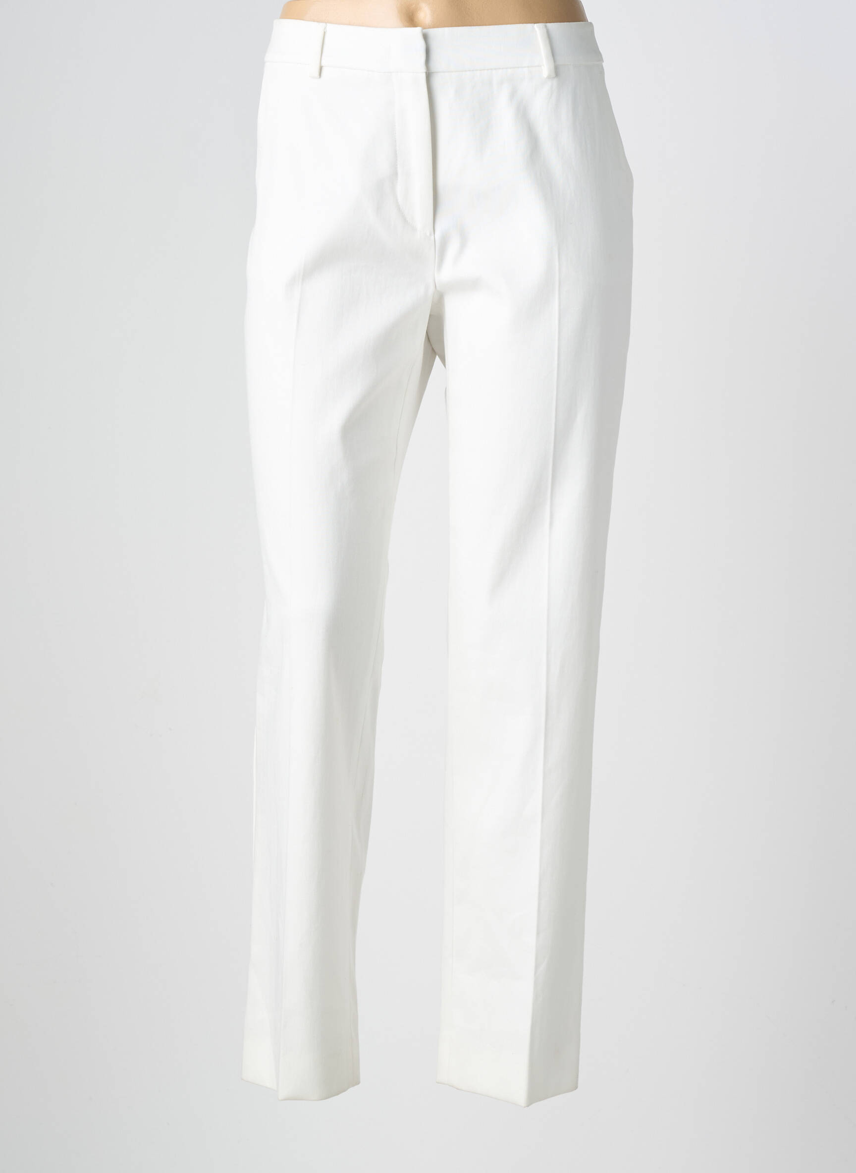 Pantalon chino țesătură poplin mărime normală alb WEEKEND MAXMARA femeie