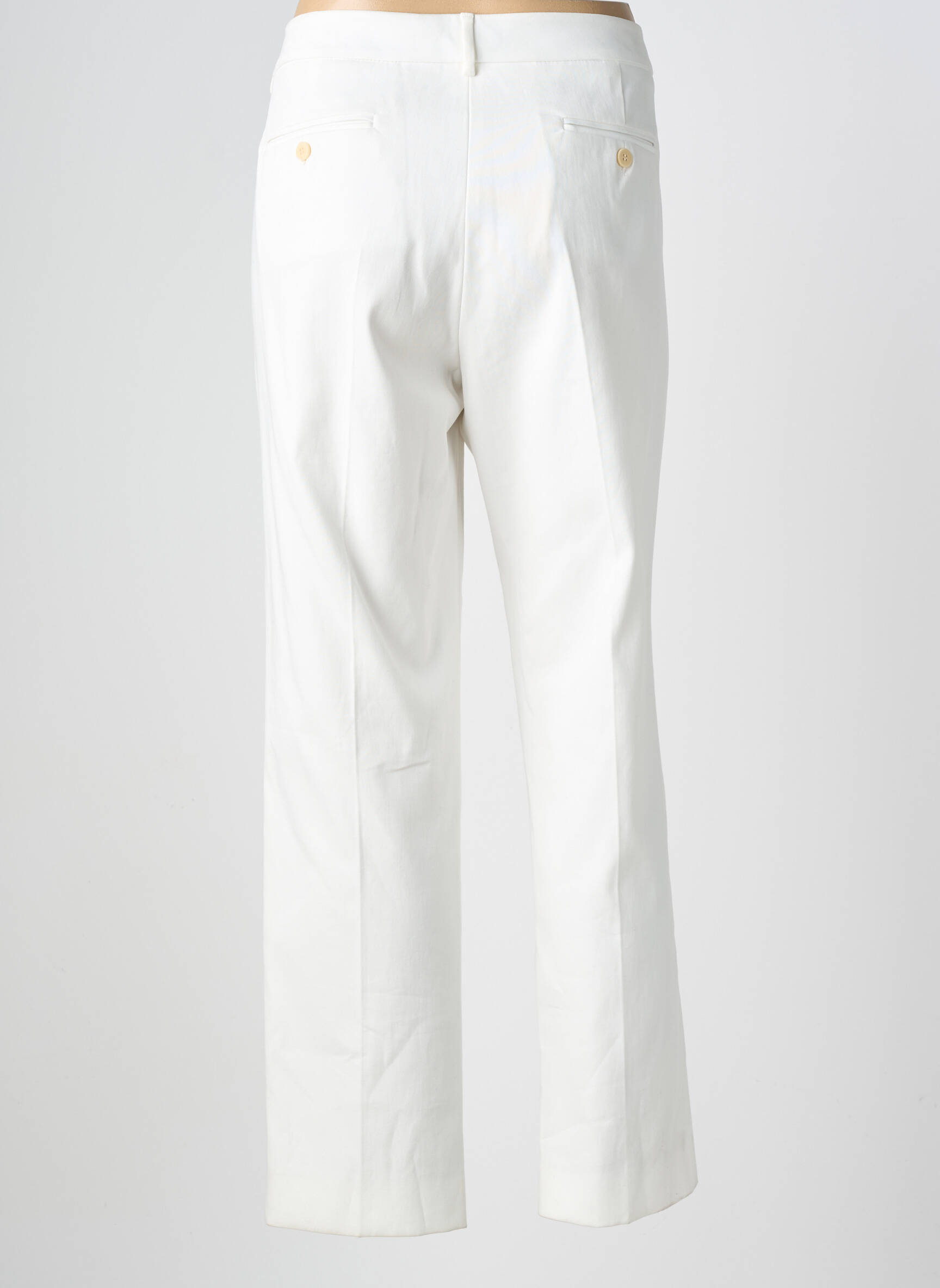 Pantalon chino țesătură poplin mărime normală alb WEEKEND MAXMARA femeie