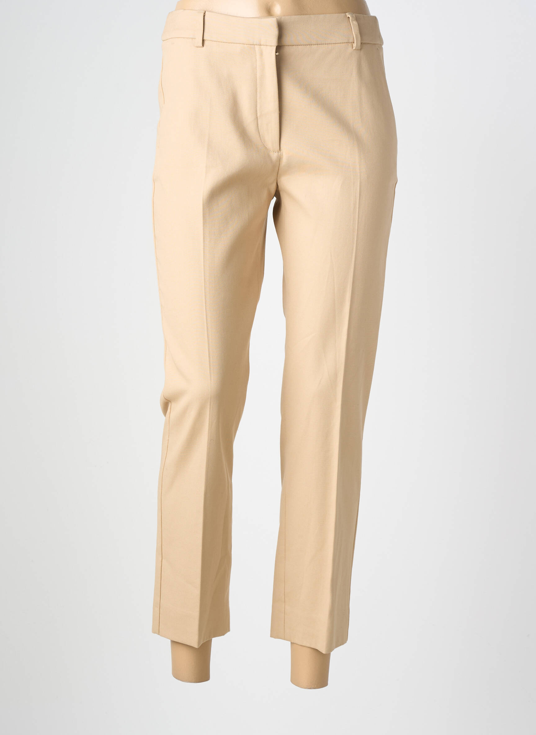 Pantalon chino țesătură poplin mărime normală bej WEEKEND MAXMARA femeie