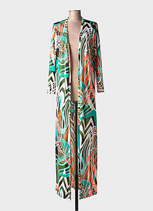 Jachete kimono mâneci lungi verde AU SOLEIL DE ST TROPEZ femeie