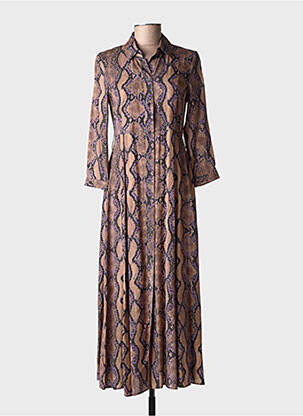 Rochie lungă mâneci lungi mâneci lungi maro PINKO femeie