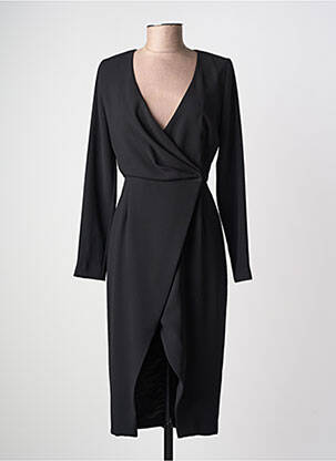 Rochie midi țesătură crep mâneci lungi negru PINKO femeie