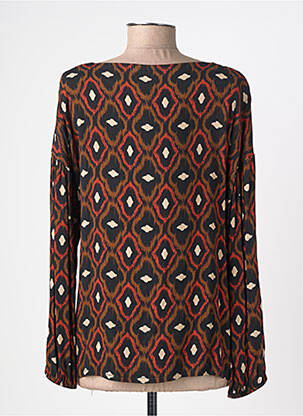 Bluză imprimeu fantezie mâneci lungi portocalie LA FÉE ATELIER BY LA FÉE MARABOUTÉE femeie